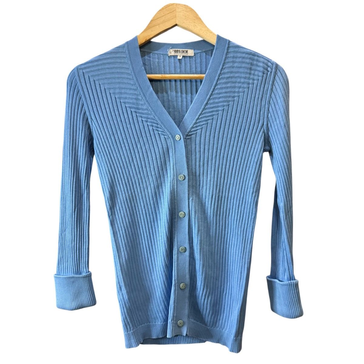Christian Dior Monsieur × Dior 🔥🔥 Vintage Miss Dior Rib Knit V Neck Cardigan Size M / US 6-8 / IT 42-44 - 1 Thumbnail