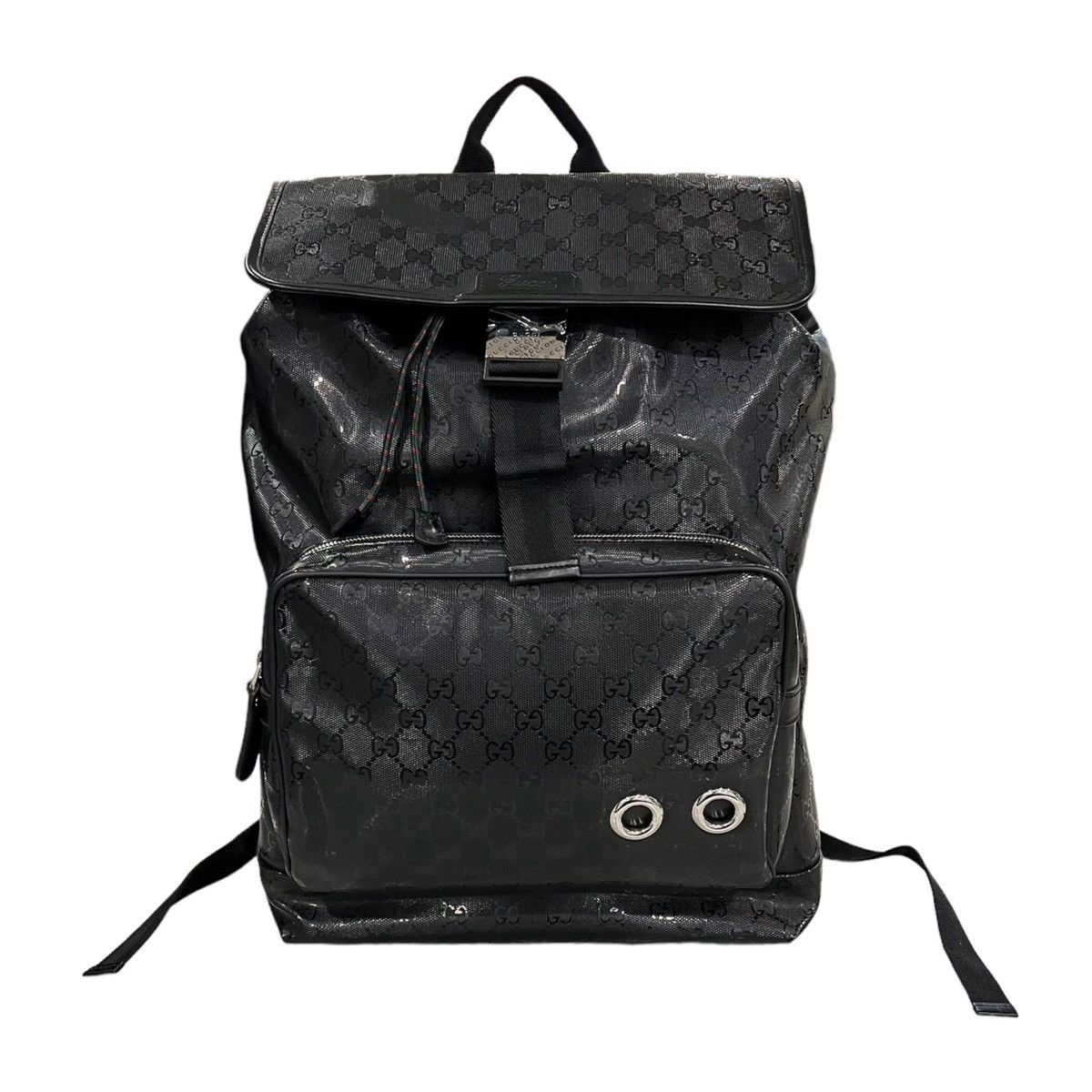 image of Gucci Imprime Monogram Web 500 Backpack in Black, Men's
