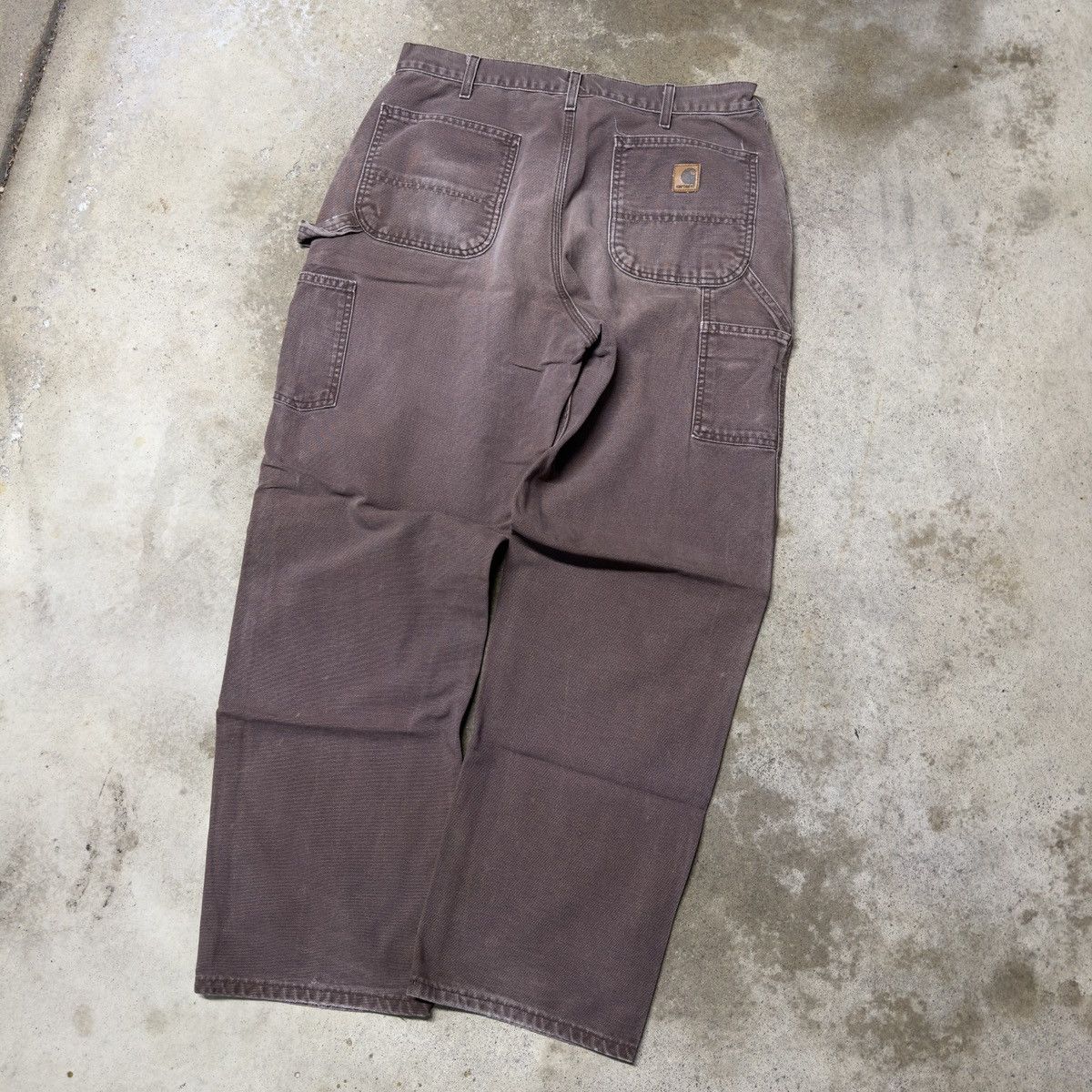Carhartt × Vintage VINTAGE CARHARTT BAGGY BROWN CANVAS CARPENTER PANTS 34x32 Size US 34 / EU 50 - 8 Thumbnail