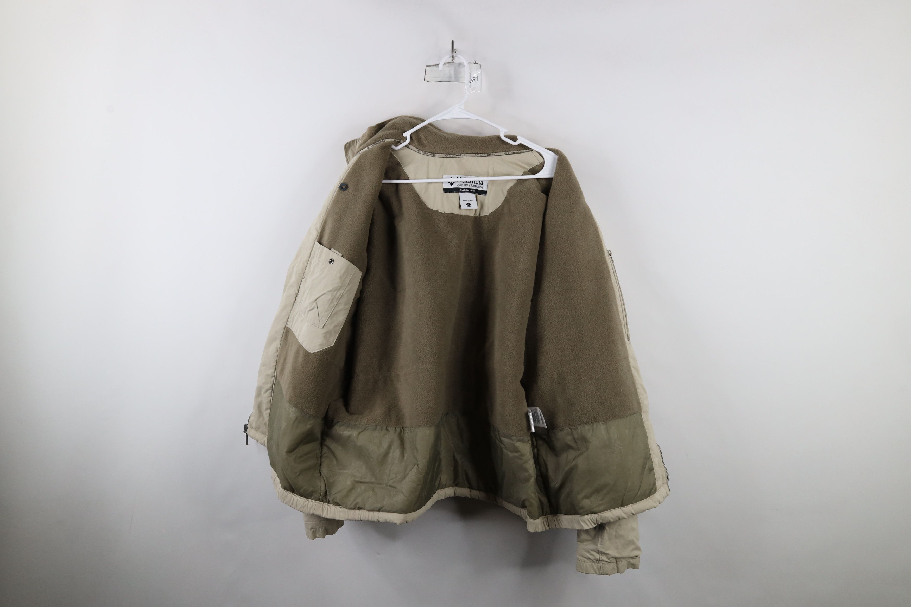 Columbia × Vintage Vintage 90s Columbia Lined Full Zip Bomber Jacket Beige Size US XL / EU 56 / 4 - 8 Thumbnail