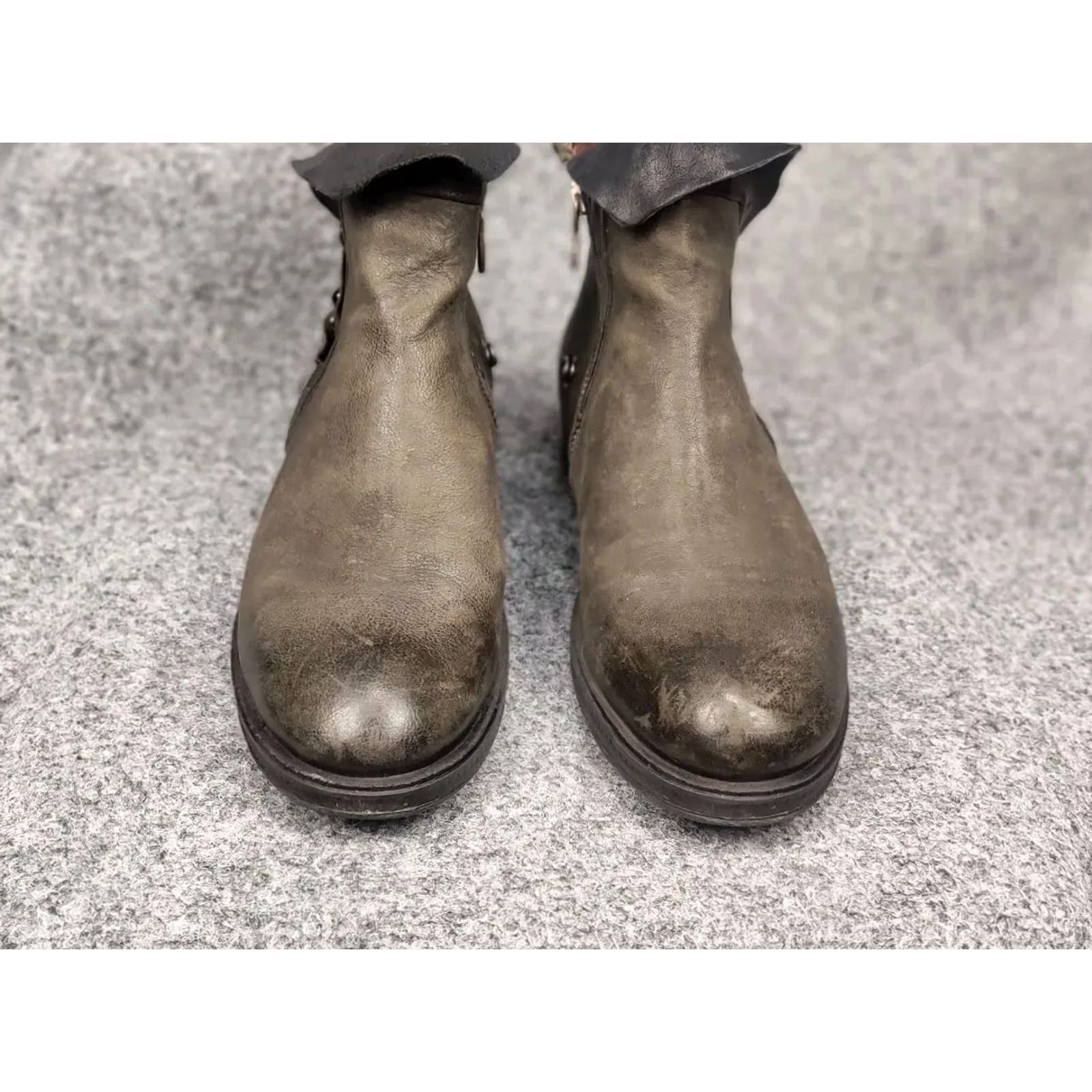 A.S.98 A.S.98 Airstep Design Swamp green color Ankle Zip Leather Boots Mens Size US 7 / EU 40 - 6 Thumbnail