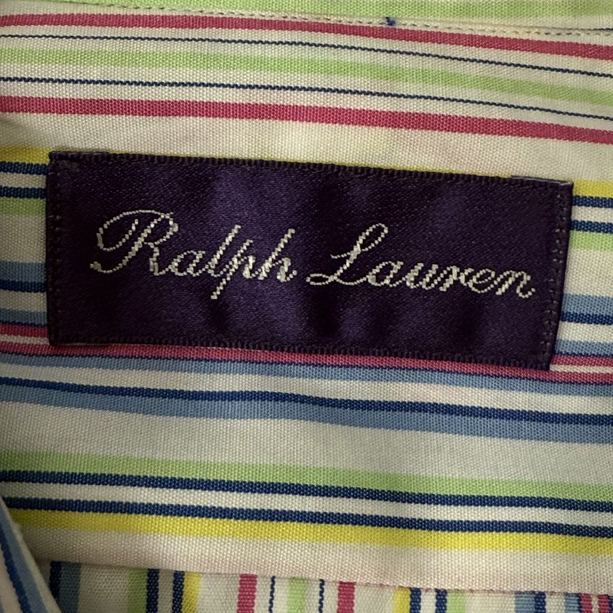 Ralph Lauren Purple Label Vtg Ralph Lauren Italy PURPLE LABEL RAINBOW Stripe Shirt Size US XL / EU 56 / 4 - 6 Thumbnail