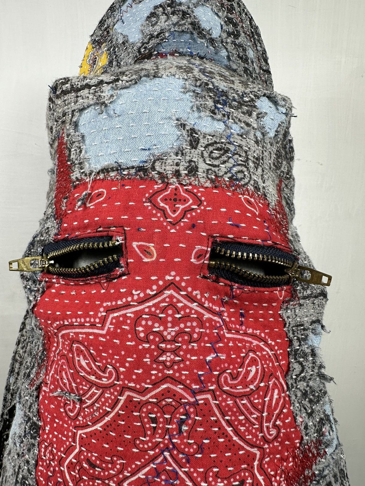 Handmade Custom Made Distressed Paisley patchwork 2 way Mask/hats Size ONE SIZE - 3 Thumbnail