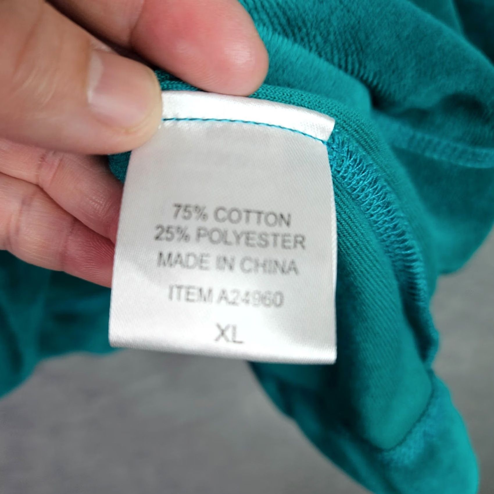 Vintage Appleseed’s Women Top XL Teal Green Velour Long Sleeve Sweatshirt Size XL / US 12-14 / IT 48-50 - 4 Thumbnail
