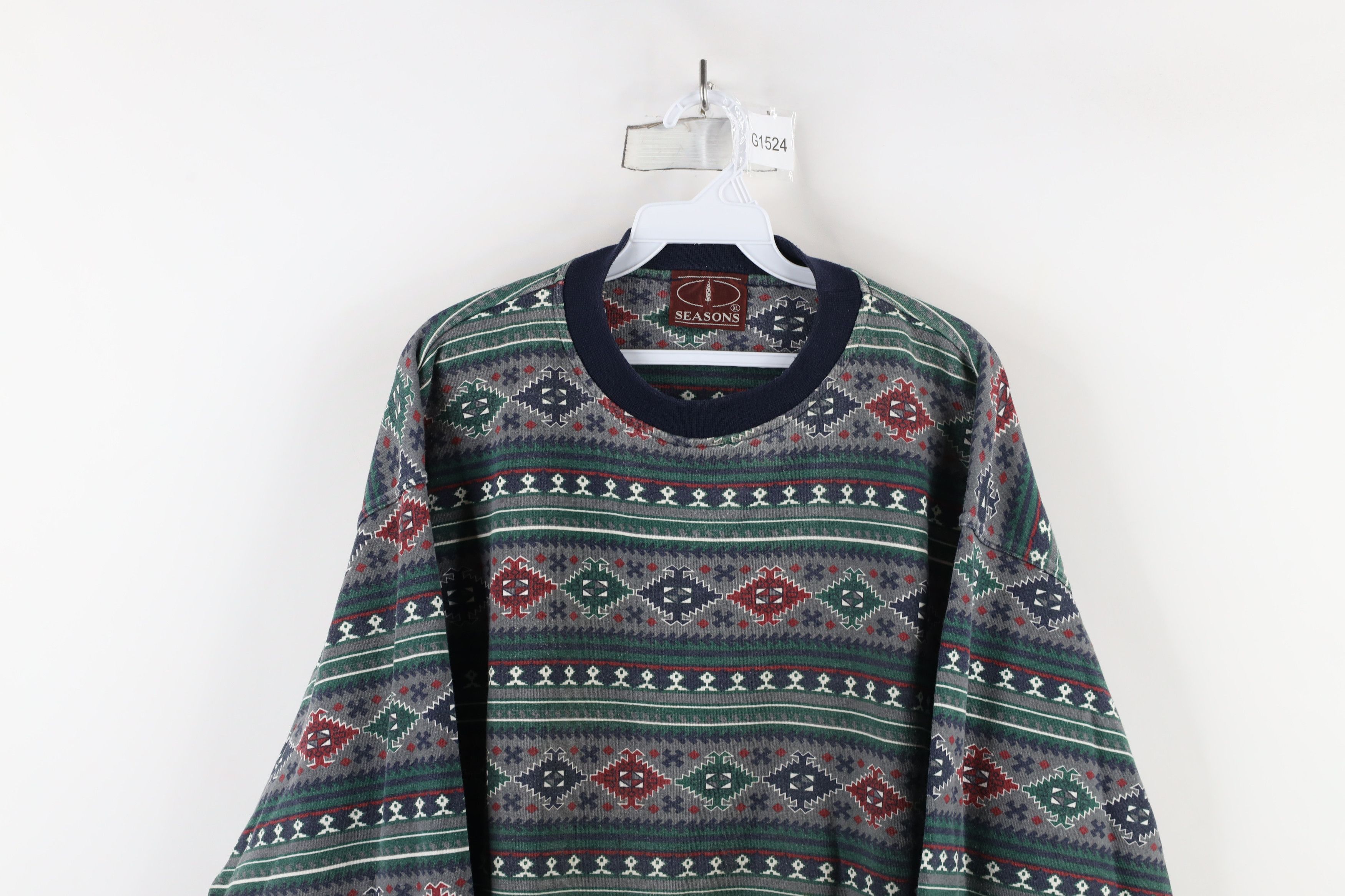 Vintage Vintage 90s Streetwear Southwestern Fiesta Sweatshirt Size US XL / EU 56 / 4 - 2 Thumbnail