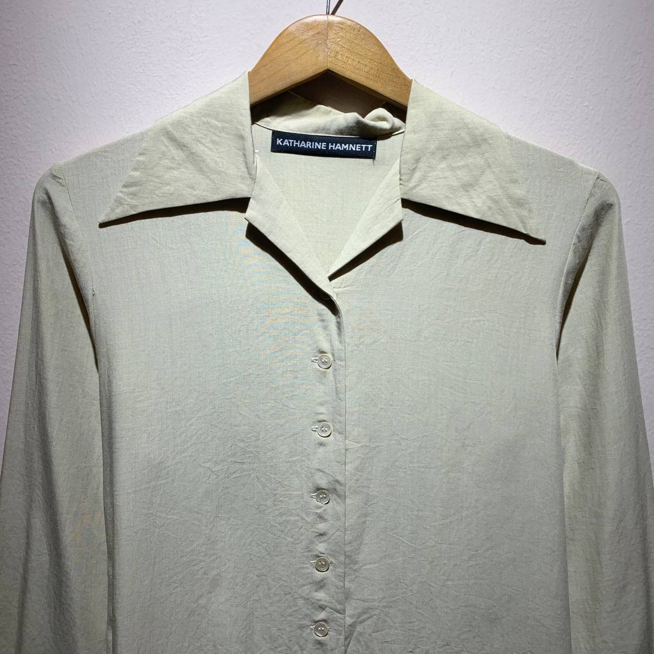 Katharine Hamnett London Katherine Hamnett Open Collar Cream Button Up Shirts Size US M / EU 48-50 / 2 - 3 Thumbnail