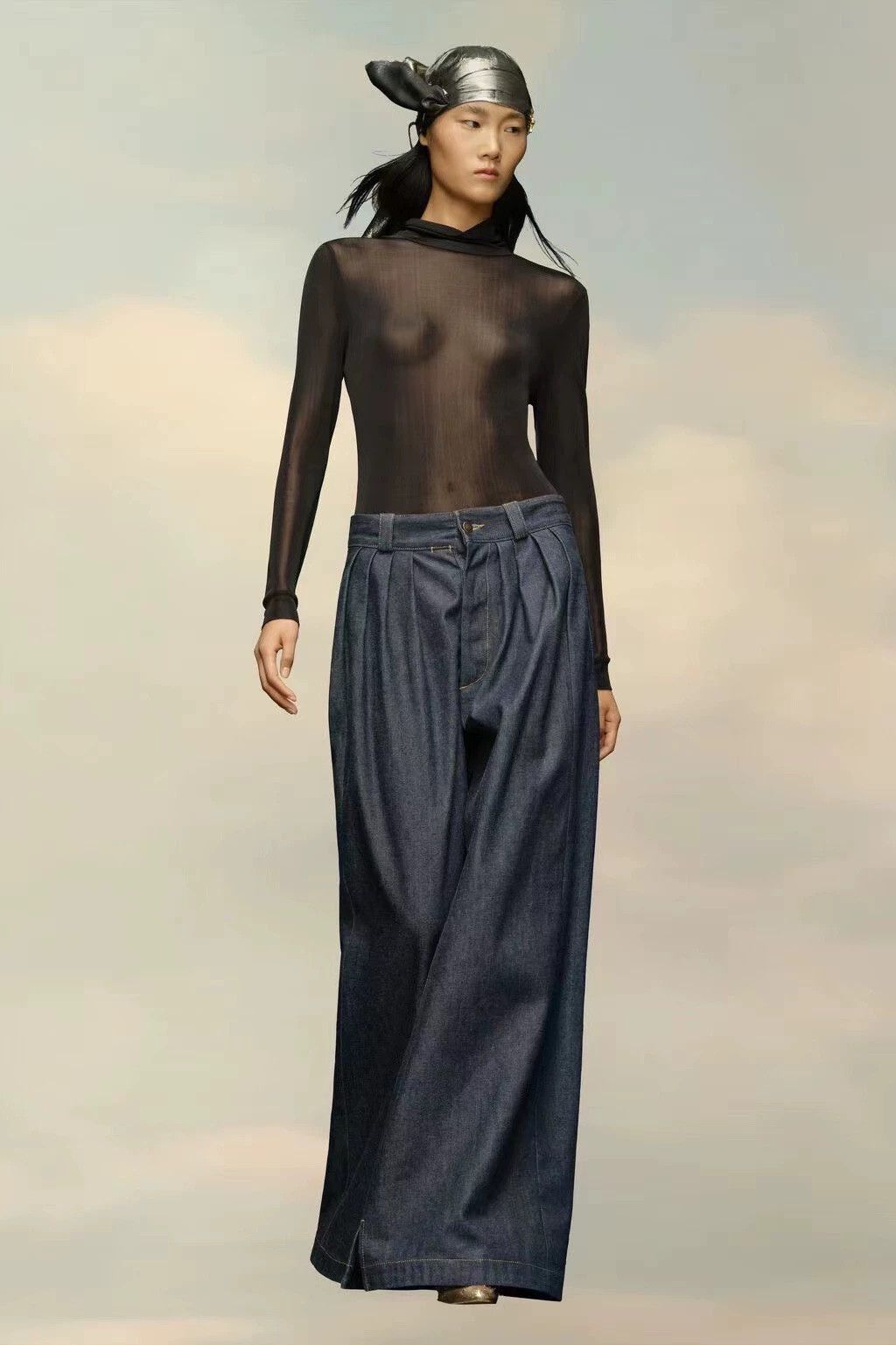 Maison Margiela Maison Margiela Dark Wide-Leg Pants New FR38 Size 27" / US 4 / IT 40 - 2 Thumbnail