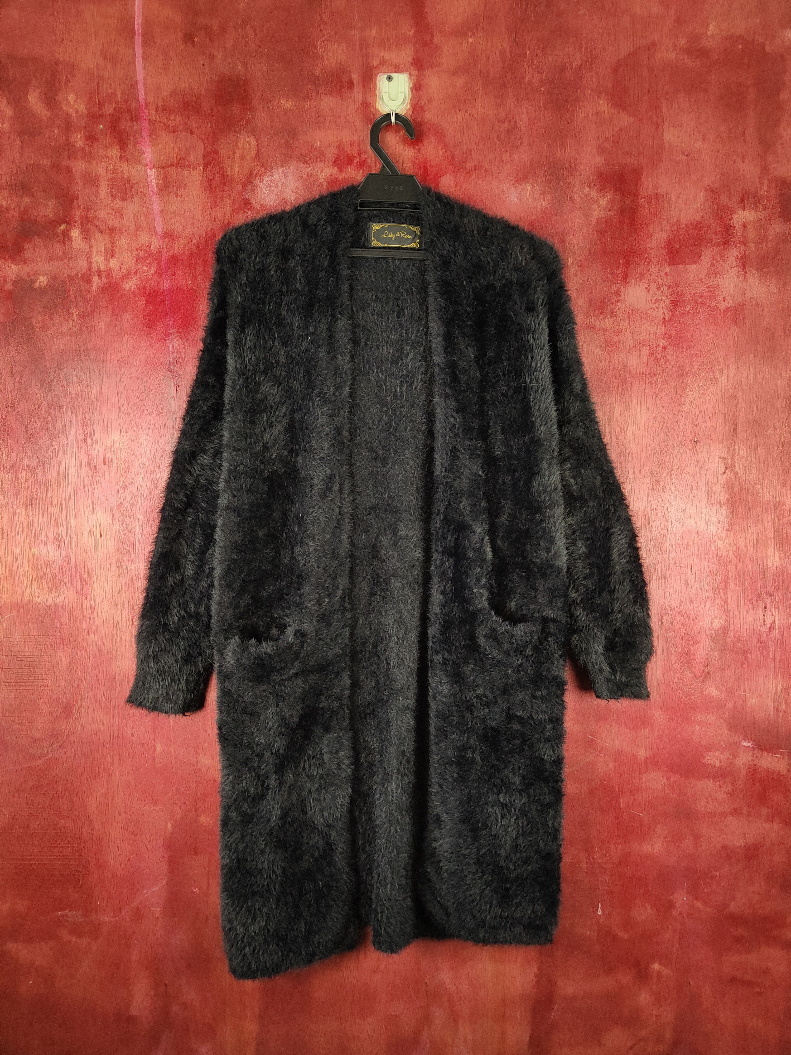Libby&Rose Black Fur Mohair Knitwear Cardigan #S1980