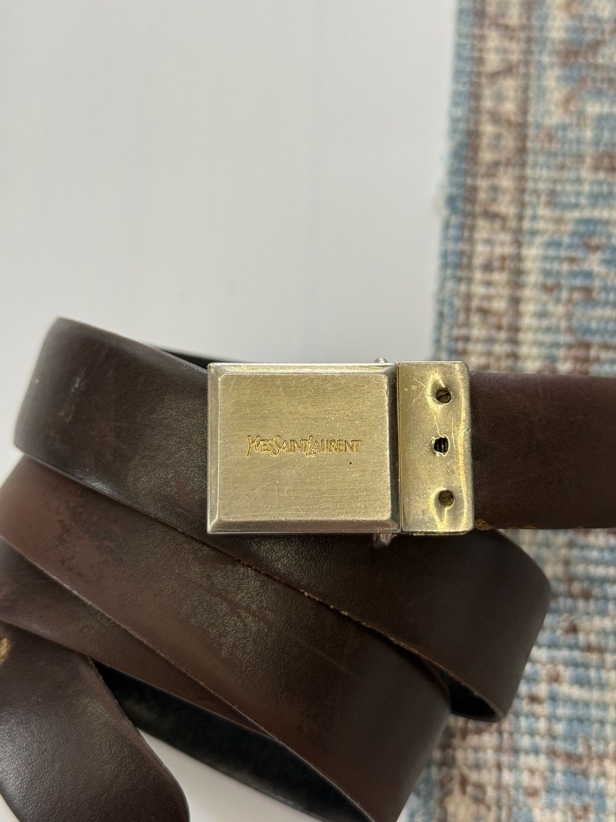 Yves Saint Laurent Vintage 70-80s Yves Saint Laurent Leather Belt Size ONE SIZE - 3 Thumbnail