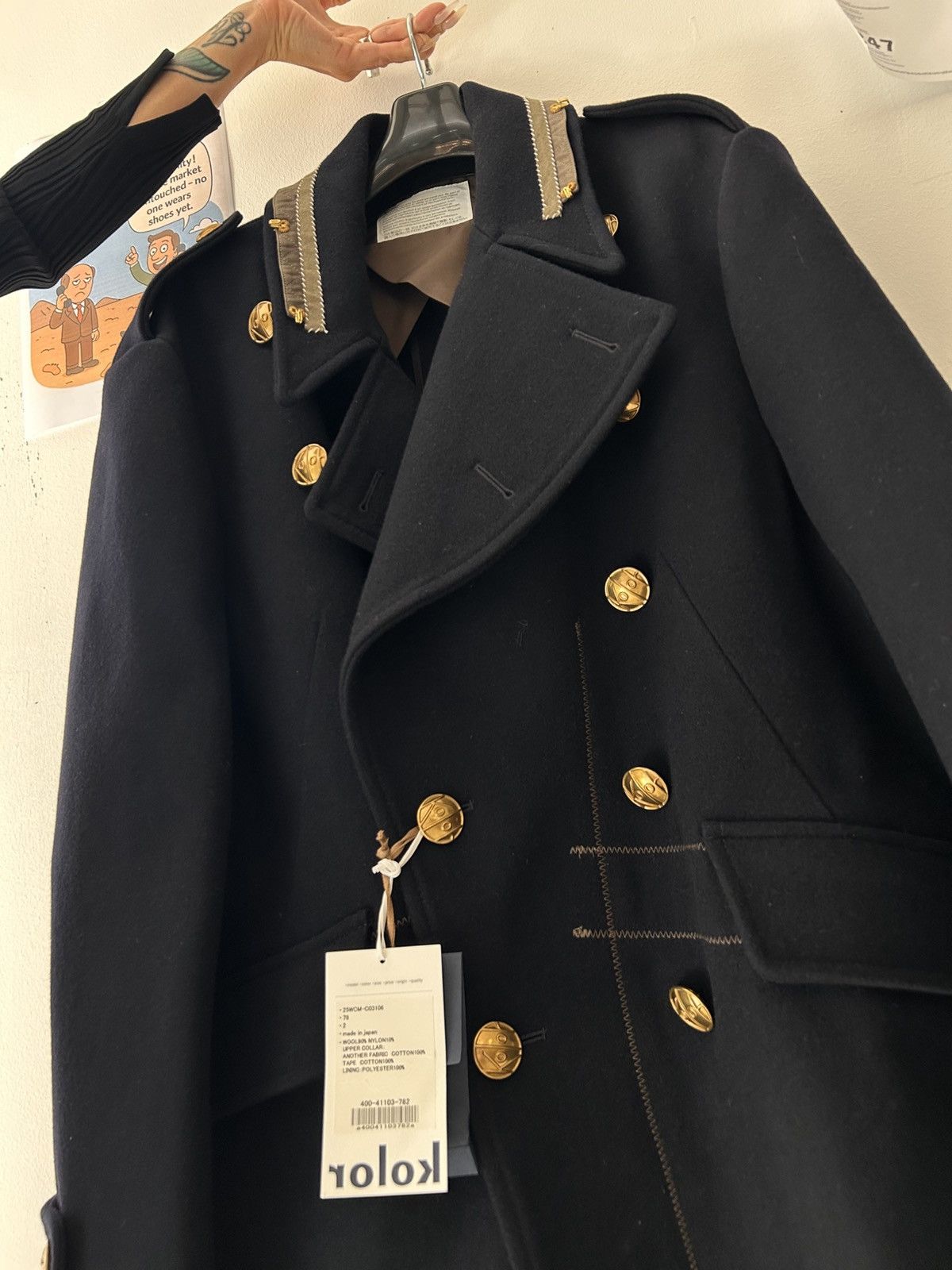 Kolor Kolor FW25 Peacot Navy Military Coat Size US S / EU 44-46 / 1 - 6 Thumbnail