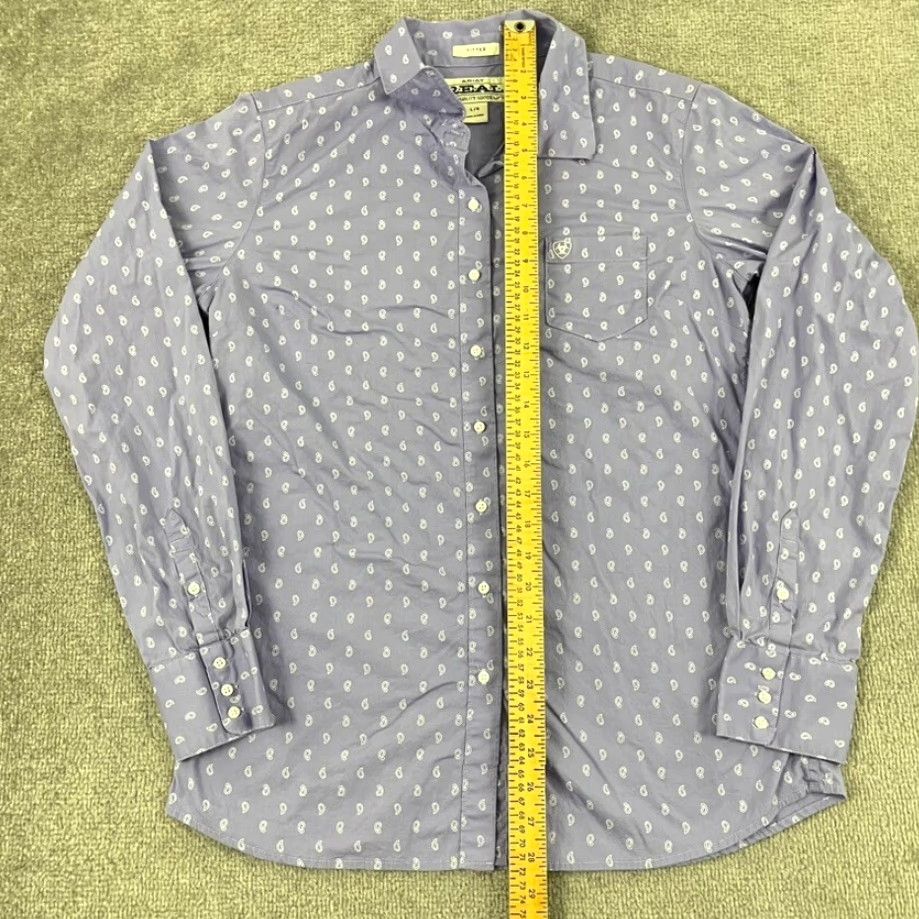 Ariat Ariat Real Shirt Womens Large Purple White Paisley Button Western Rodeo Cowgirl Size L / US 10 / IT 46 - 4 Thumbnail