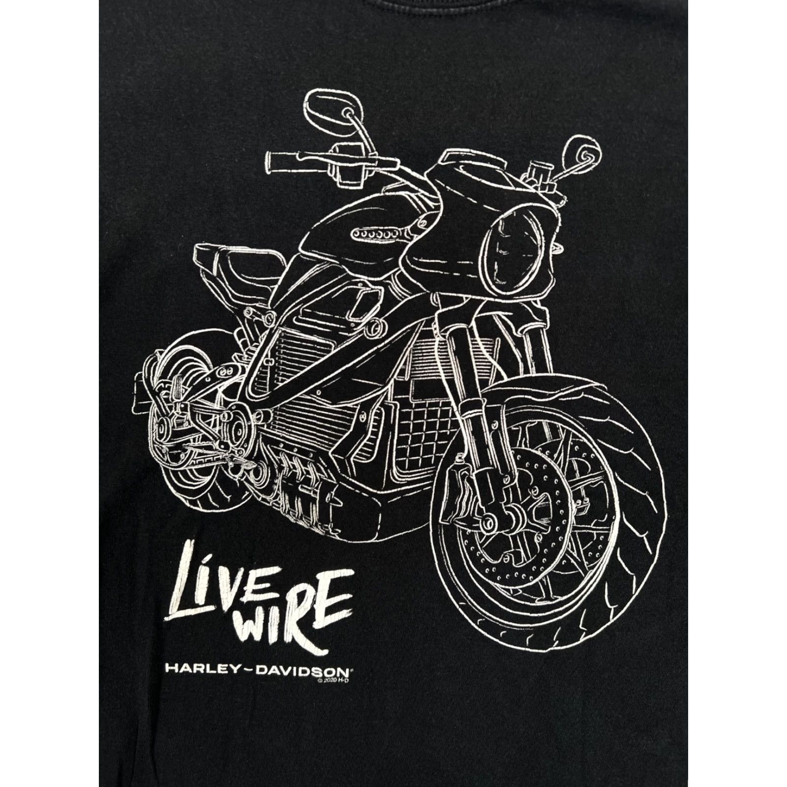 Harley Davidson Harley-Davidson T-Shirt Black "Livewire" Retro Crew Neck Short Sleeve L Men 90s Vintage-Style California Skull Logo"} Size US L / EU 52-54 / 3 - 2 Thumbnail