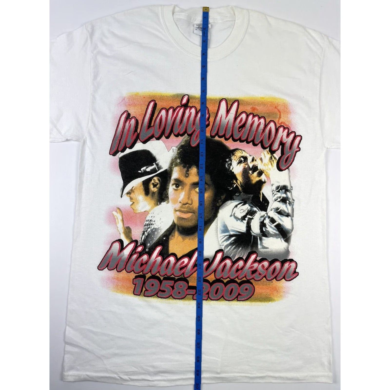 Gildan Michael Jackson Rap Tee T Shirt 1958 2009 Loving Memory King Of Pop Music M Vtg Shirt Mens White Cotton Logo Short Sleeve Crew Neck T-Shirt Gildan M Size US M / EU 48-50 / 2 - 6 Thumbnail