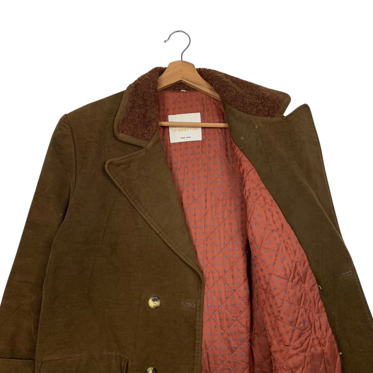 United Colors Of Benetton BENETTON Double Breasted Cotton Overcoat #2571-C116 Size M / US 6-8 / IT 42-44 - 11 Thumbnail