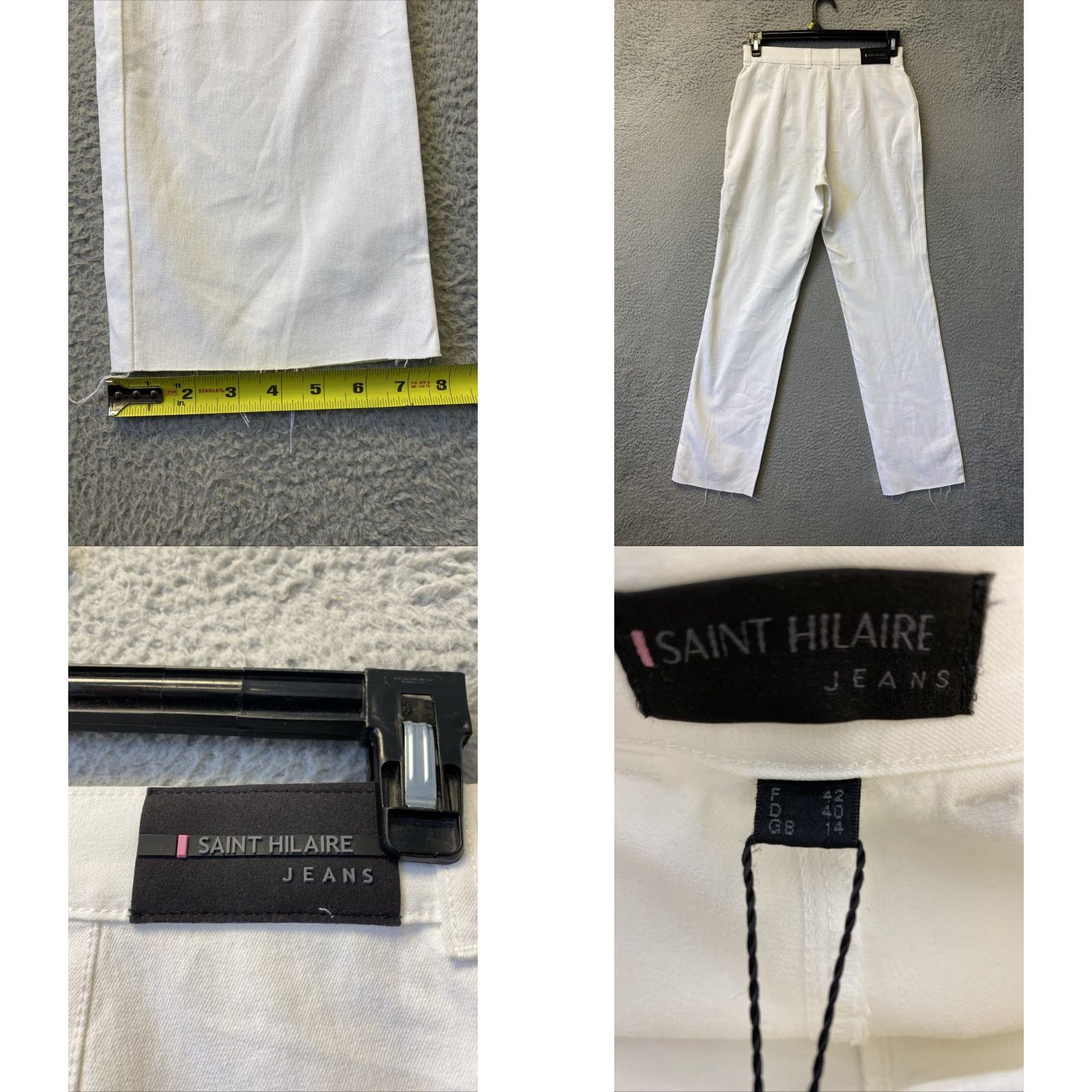 Vintage Saint Hilaire Jeans Women USA 8 White Light Flare Mid Rise 31 Inseam NWT Size 30" / US 8 / IT 44 - 8 Thumbnail