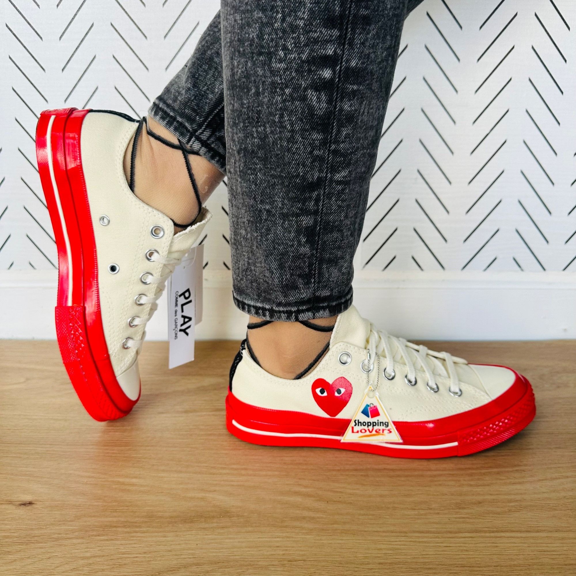 Converse ❤️CONVERSE Hearts Valentines Day Chuck Comme des Garcons Sz Size US 5 / IT 35 - 1 Thumbnail