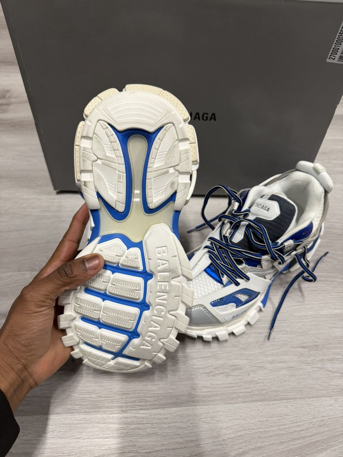 Balenciaga Balenciaga Track Sneakers White Blue Grey Size US 7 / EU 40 - 3 Thumbnail