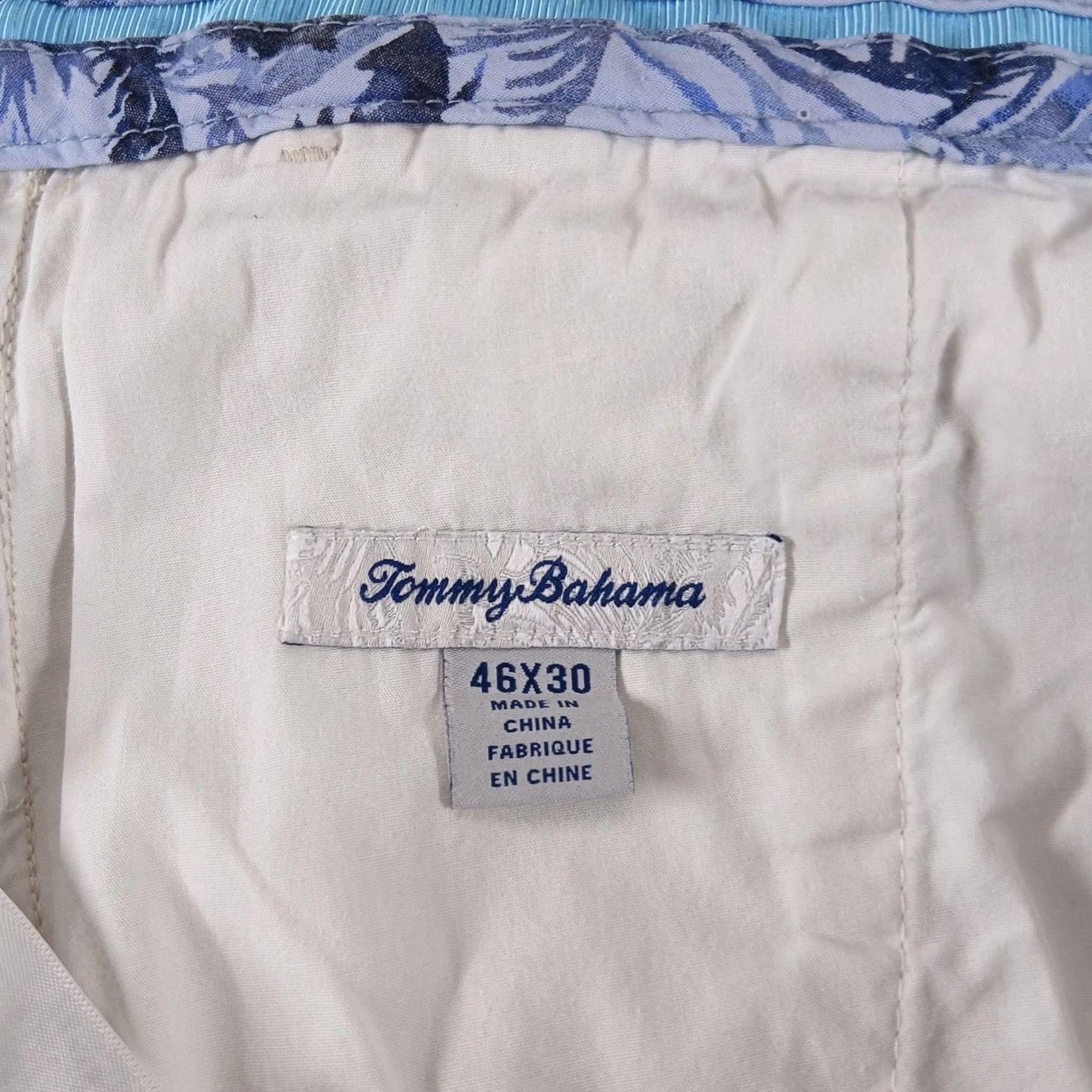Tommy Bahama Tommy Bahama Boracay Chino Pants Cotton Blend Stretch 46x30 Khaki Stone Casual, Travel Mens Big & Tall 46 Ivory Solid 90s Era Not Applicable Size US 30 / EU 46 - 4 Thumbnail