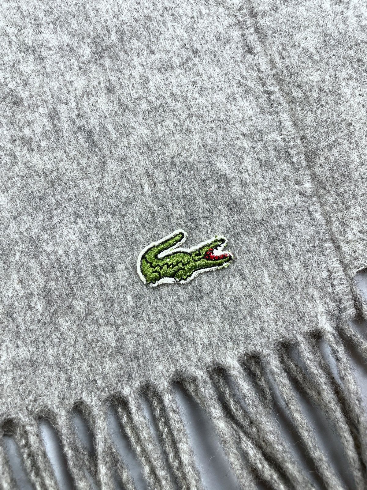 Lacoste Vintage Chemise Lacoste Wool Knit Logo Scarf Neckwear 170 cm Size ONE SIZE - 5 Thumbnail