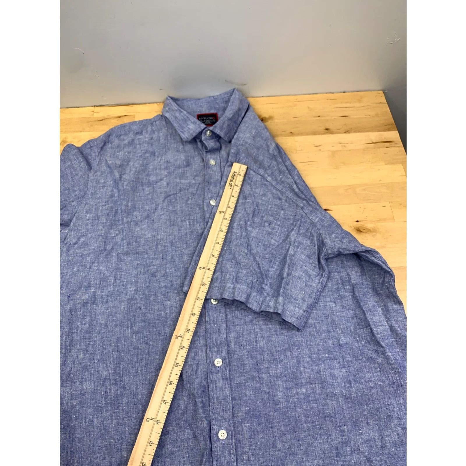 UNTUCKit UNTUCKit Shirt 2XL Blue Short Sleeve Linen Relaxed Fit Button-Up Men SS 2XL Blue Linen Untuckit Shirt 2XL Size US XXL / EU 58 / 5 - 4 Thumbnail