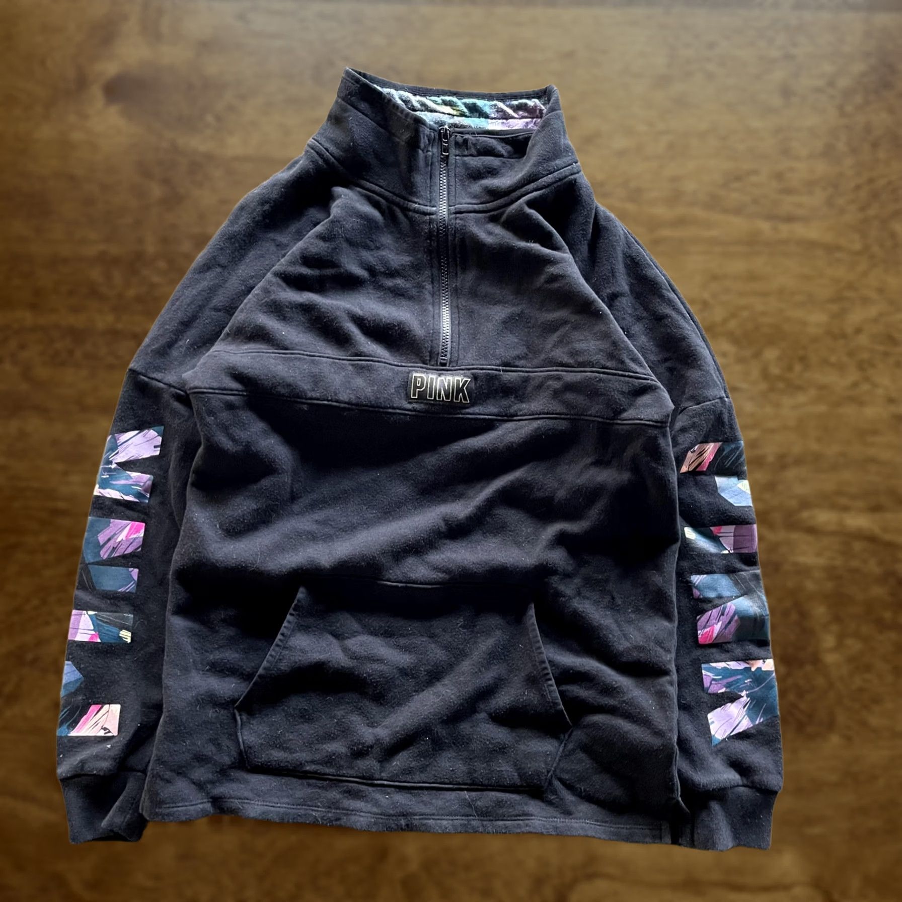 Pinko PINK Victoria's Secret Sweatshirt Womens Small Black Quarter Zip Fleece Pullover Size S / US 4 / IT 40 - 1 Thumbnail