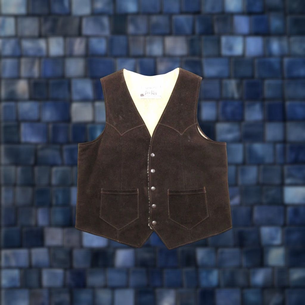 Vintage VINTAGE JOO-Kay Brown Leather Western Vest Snap Up Lined Size 44 Mens 90s Size US S / EU 44-46 / 1 - 1 Thumbnail