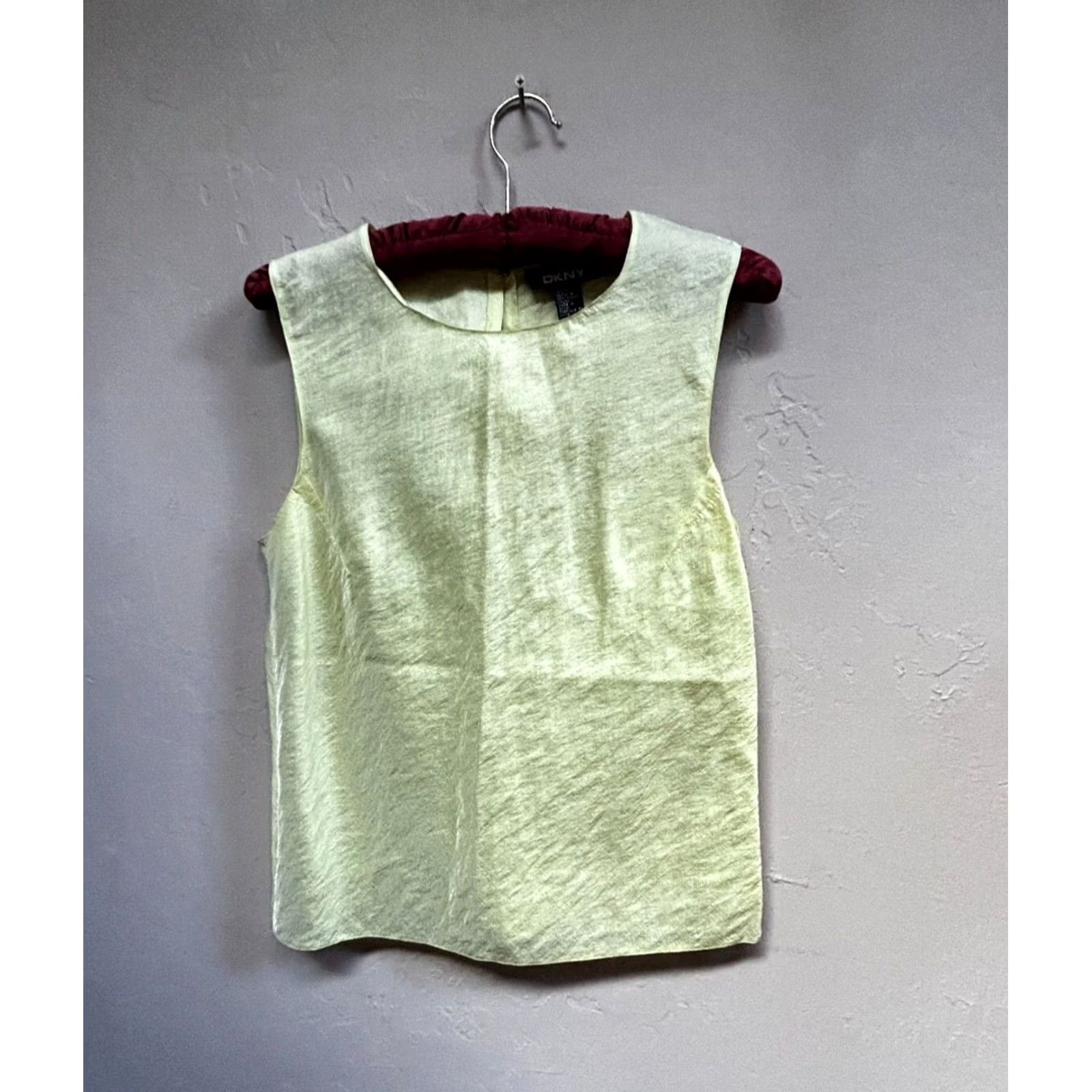 DKNY DKNY Blouse Women's Round Neck Sleeveless Yellow Size 4 Top Keyhole Back Pants Size S / US 4 / IT 40 - 2 Thumbnail