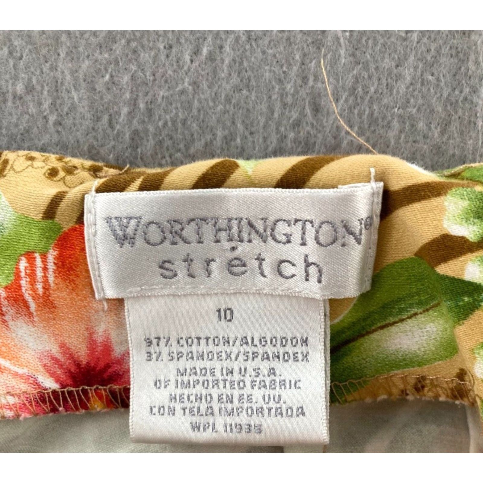 Worthington Worthington Stretch Pencil Skirt Womens 10 Multicolor Floral Print Knee Length 90s Style Size 32" / US 10 / IT 46 - 6 Thumbnail