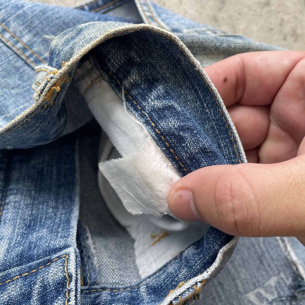 Japanese Brand × Jean × Vintage Vintage Euro135 Effect Faded Distressed Jeans Denim Pants Size US 34 / EU 50 - 7 Thumbnail