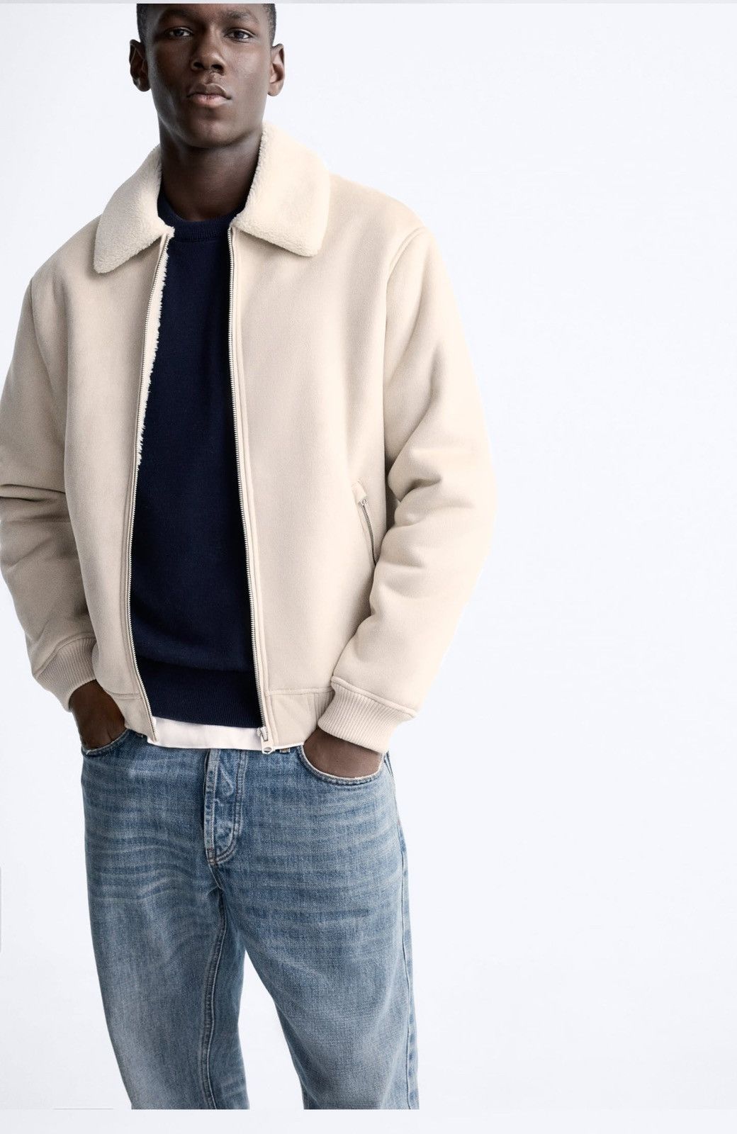 Zara FAUX SUEDE JACKET Size US XL / EU 56 / 4 - 4 Thumbnail