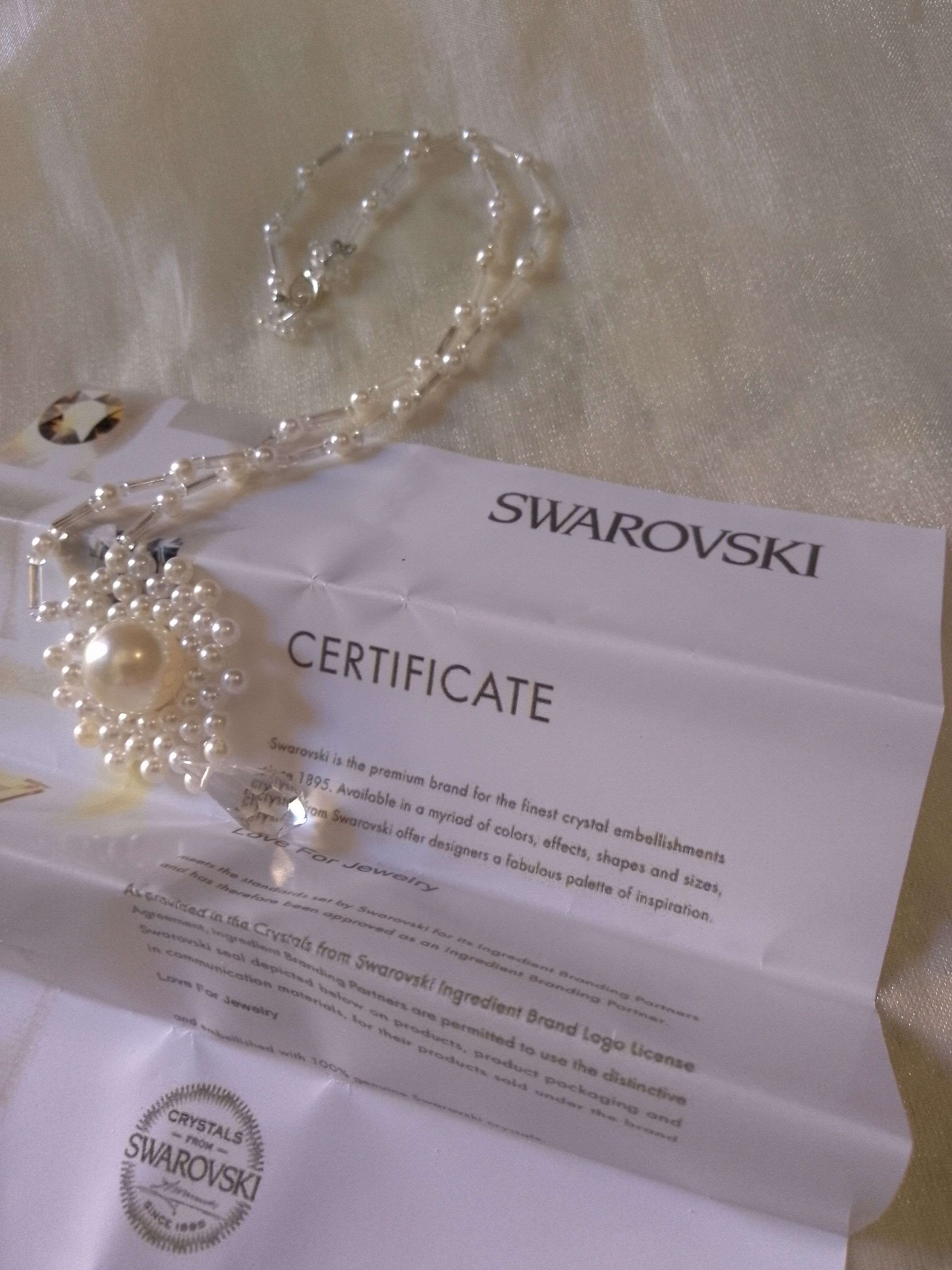 Handmade Jewelery Set Pendant teardrop pendant Swarovski crystal Size ONE SIZE - 4 Thumbnail