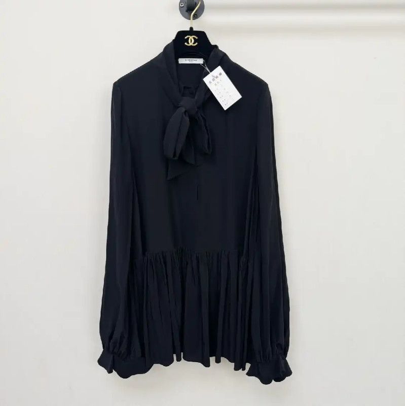 Givenchy Black Silk Long Sleeve Shirt 0089