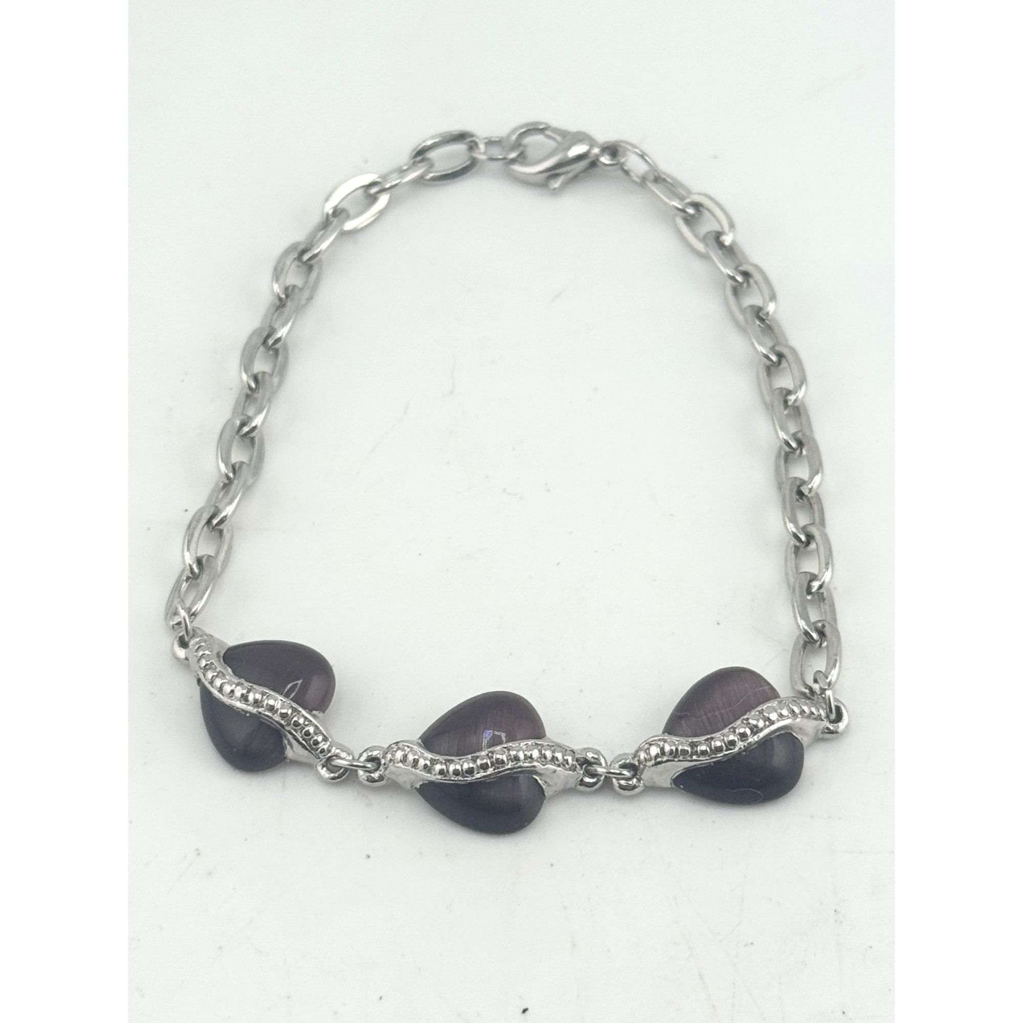 Vintage Vintage Purple Heart silver bracelet Size ONE SIZE - 1 Thumbnail