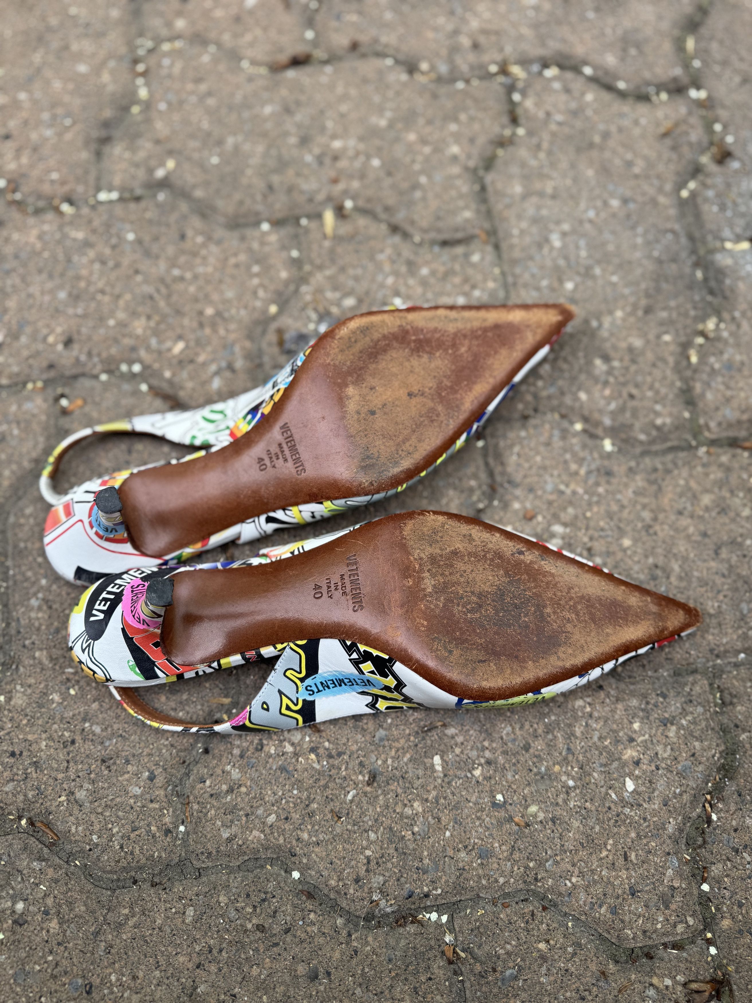 Vetements Vetements Graffiti Slingback Heels Size US 10 / IT 40 - 6 Thumbnail