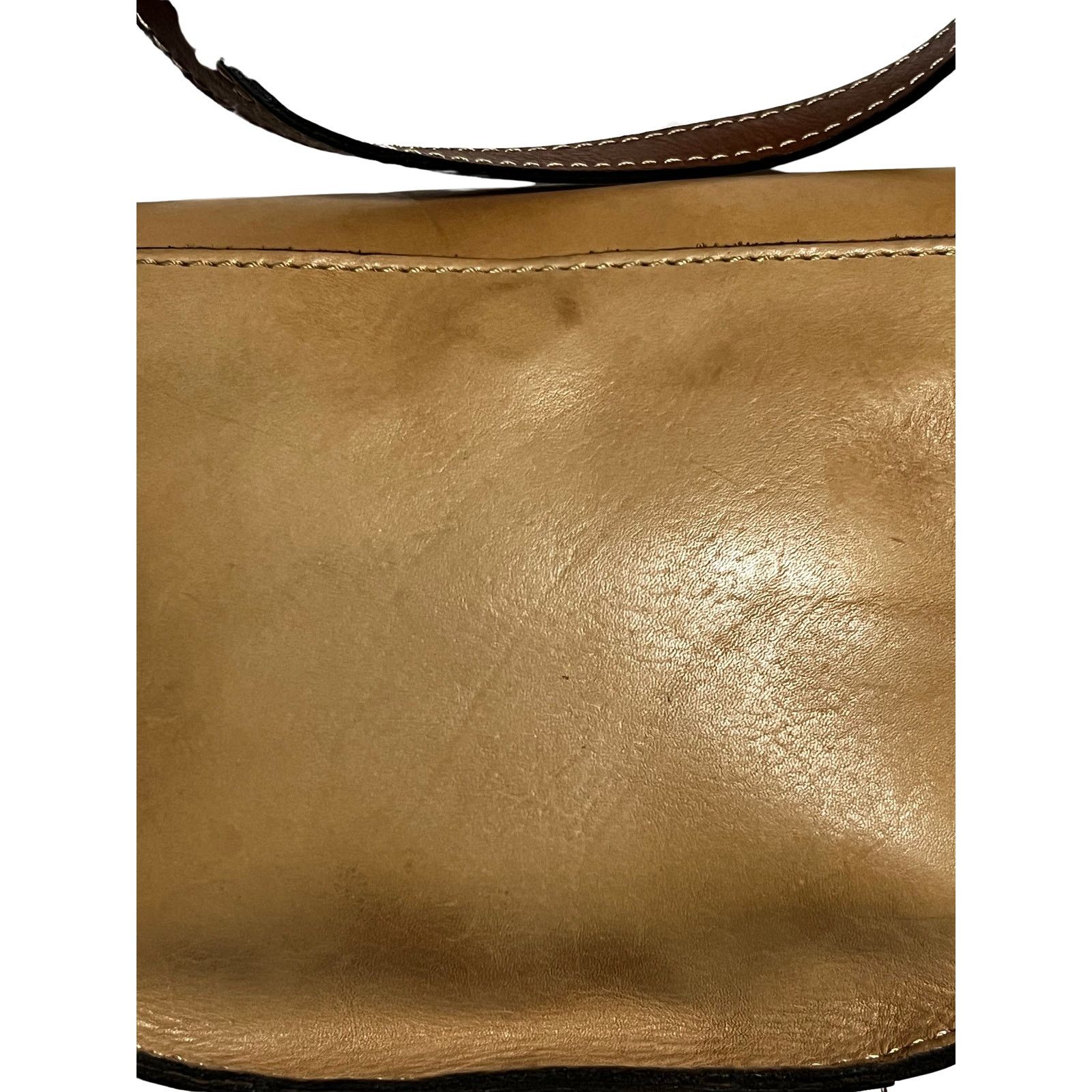 Patricia Nash VTG Patricia Nash Two-Tone Brown Small Saddle Bag Cross-Body Size ONE SIZE - 4 Thumbnail