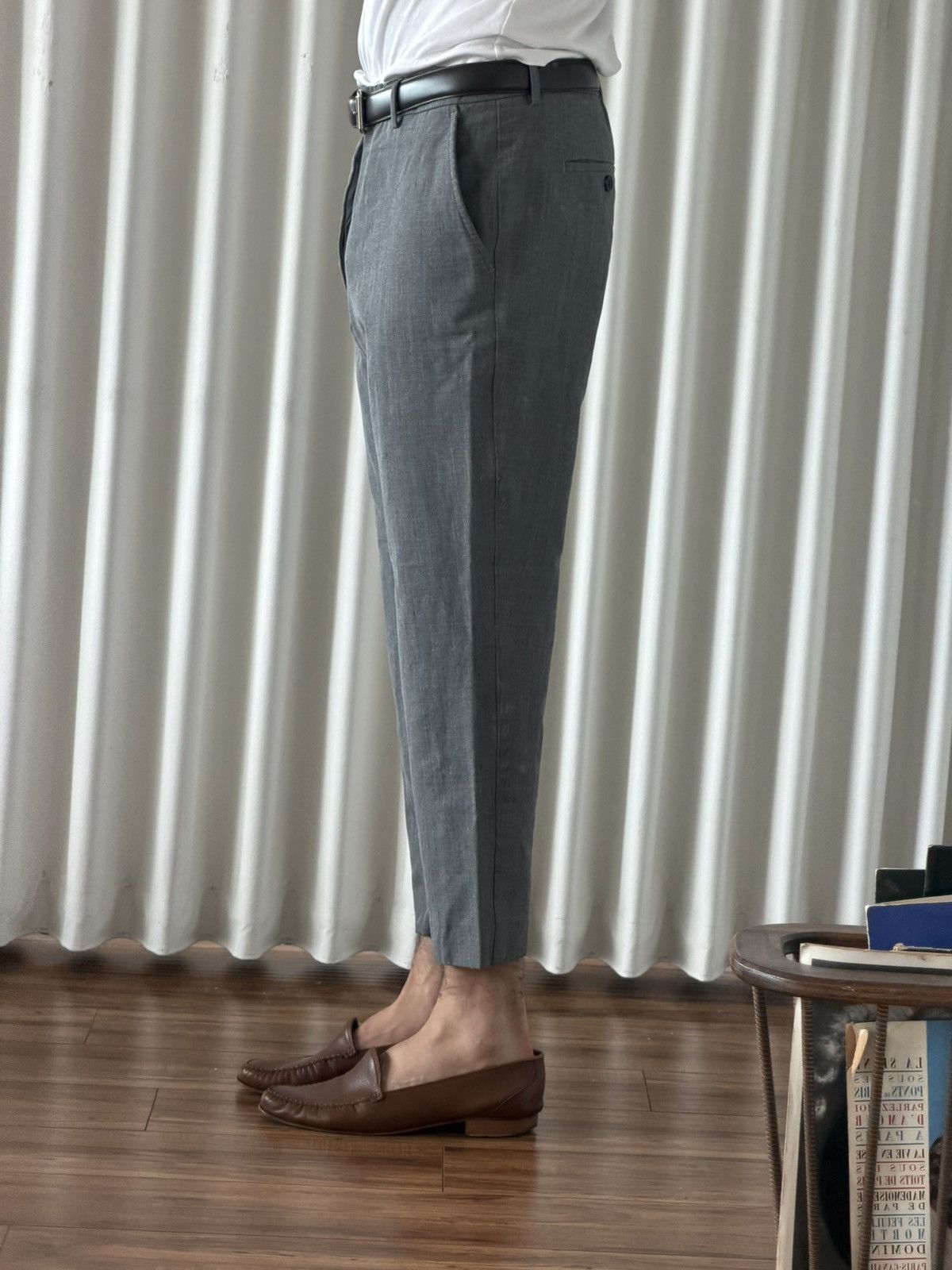 AMI AMI Alexandre Mattiussi Grey Cropped Trousers (Size 44) Size US 30 / EU 46 - 2 Thumbnail