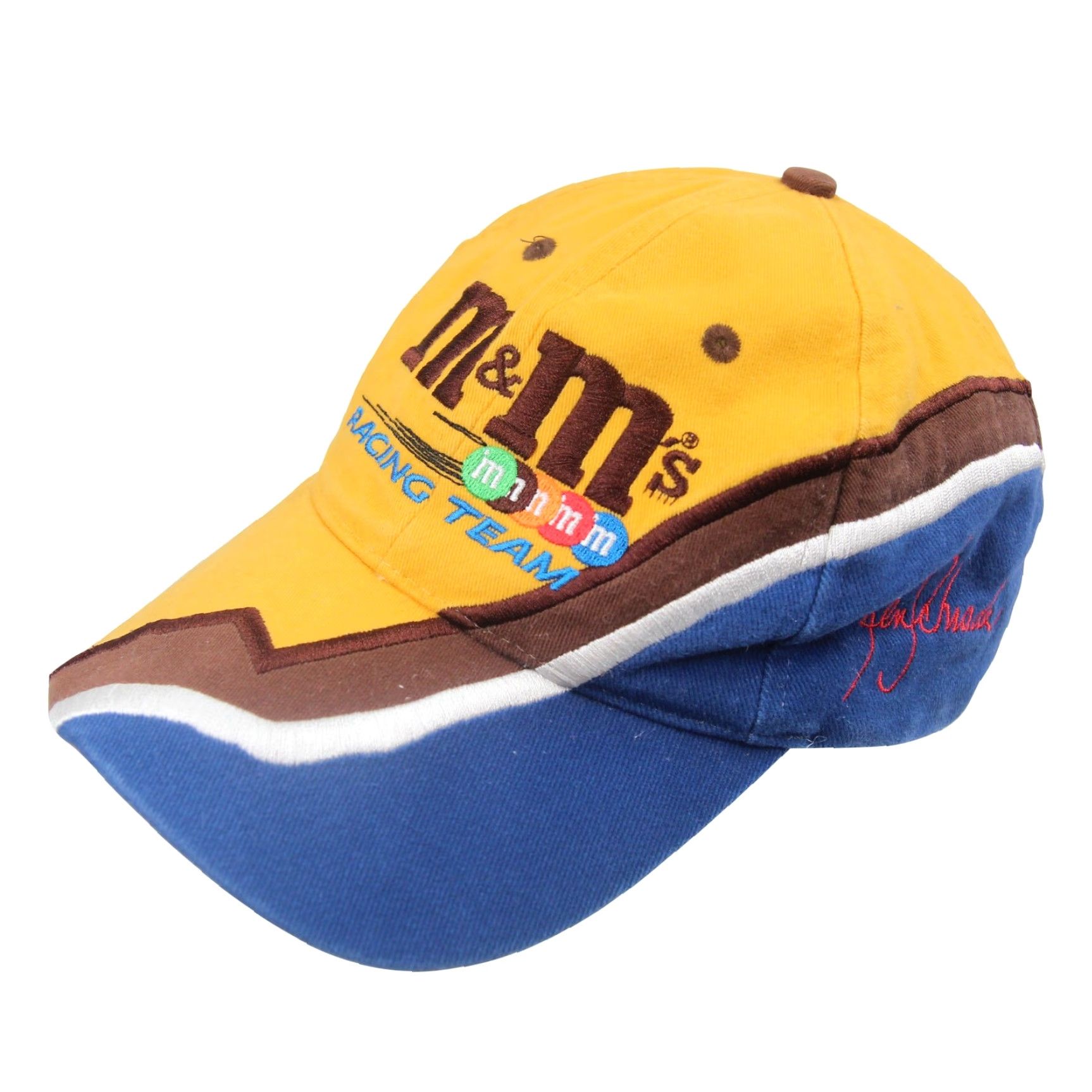 Chase Authentics VINTAGE Chase Authentics M&Ms Racing Team Split Hat Yellow Size ONE SIZE - 2 Thumbnail