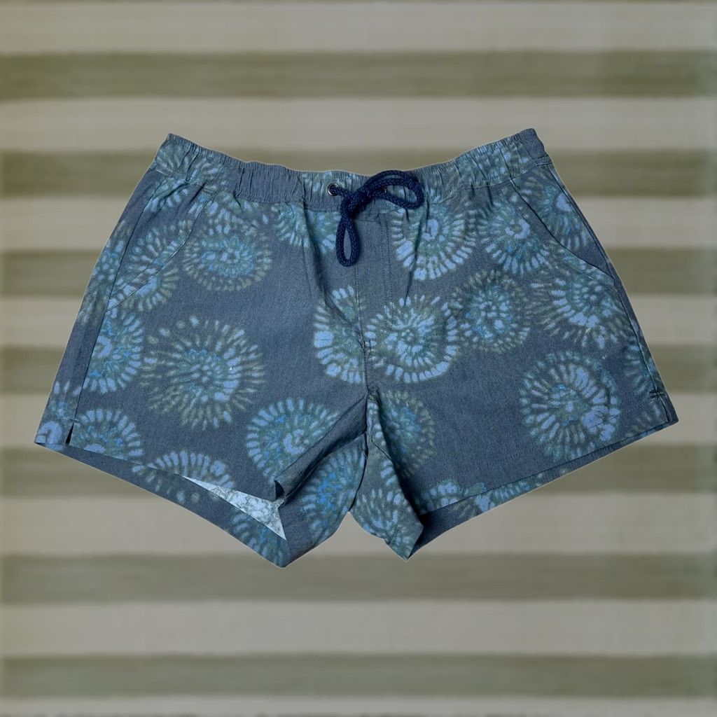 Toad&Co Toad & Co Shorts Men Small Blue Organic Cotton Blend Stretch Geometric Drawstring Size US 29 - 1 Thumbnail