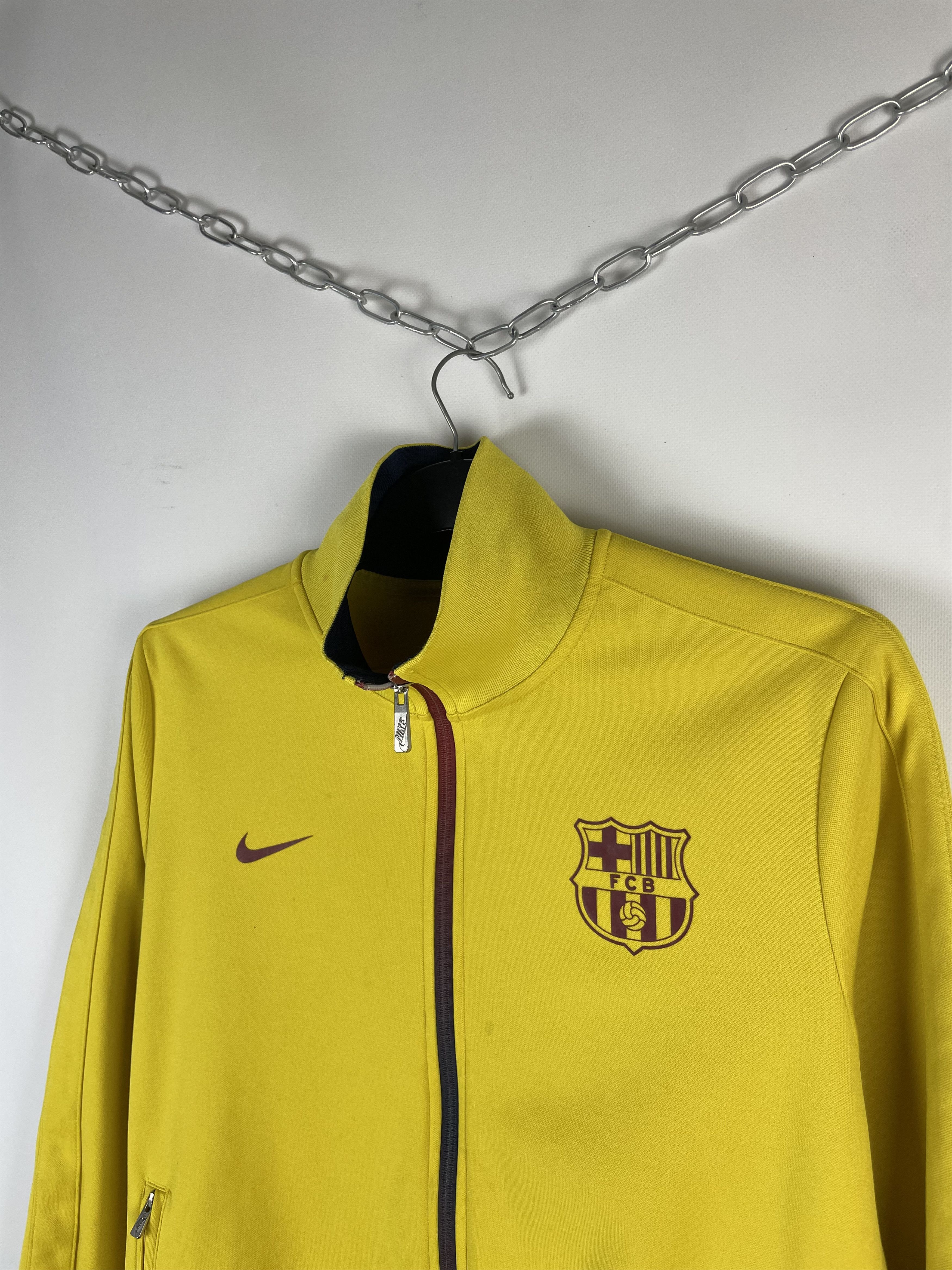Vintage Nike FC Barcelona Zip Soccer Jersey Y2K Drill Rare