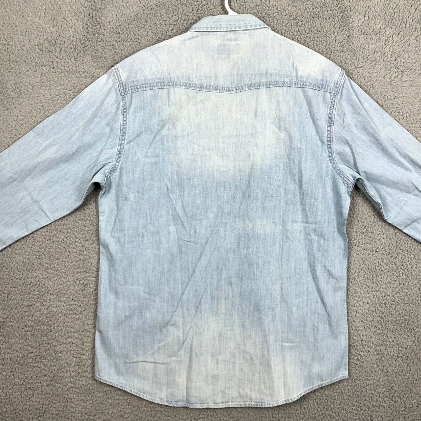Pepe Jeans Pepe Jeans Shirt Denim Pearl Snap Button Up Mens XL Blue Flap Pocket Regular Fit Size US XL / EU 56 / 4 - 2 Thumbnail