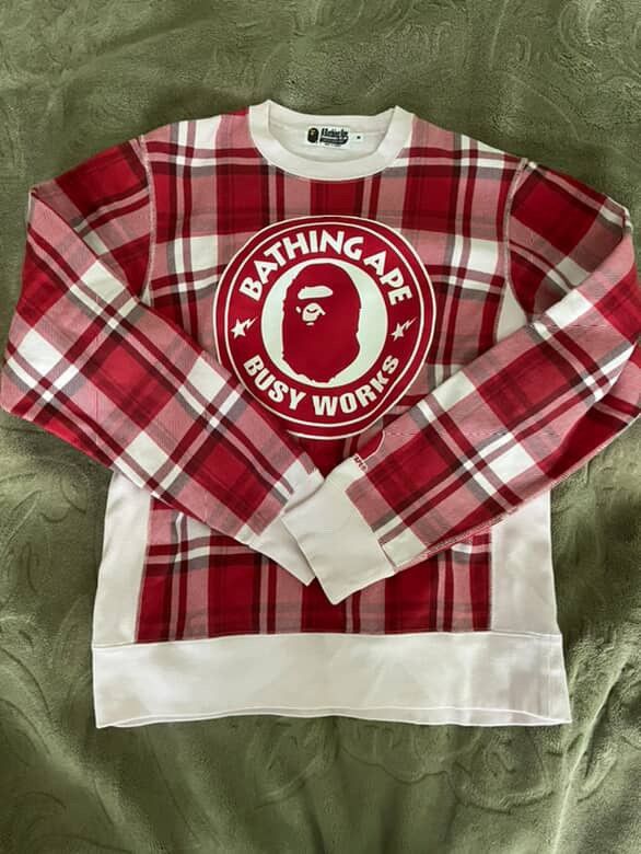 Bape Plaid Check Gift Busy Works Sweatshirt