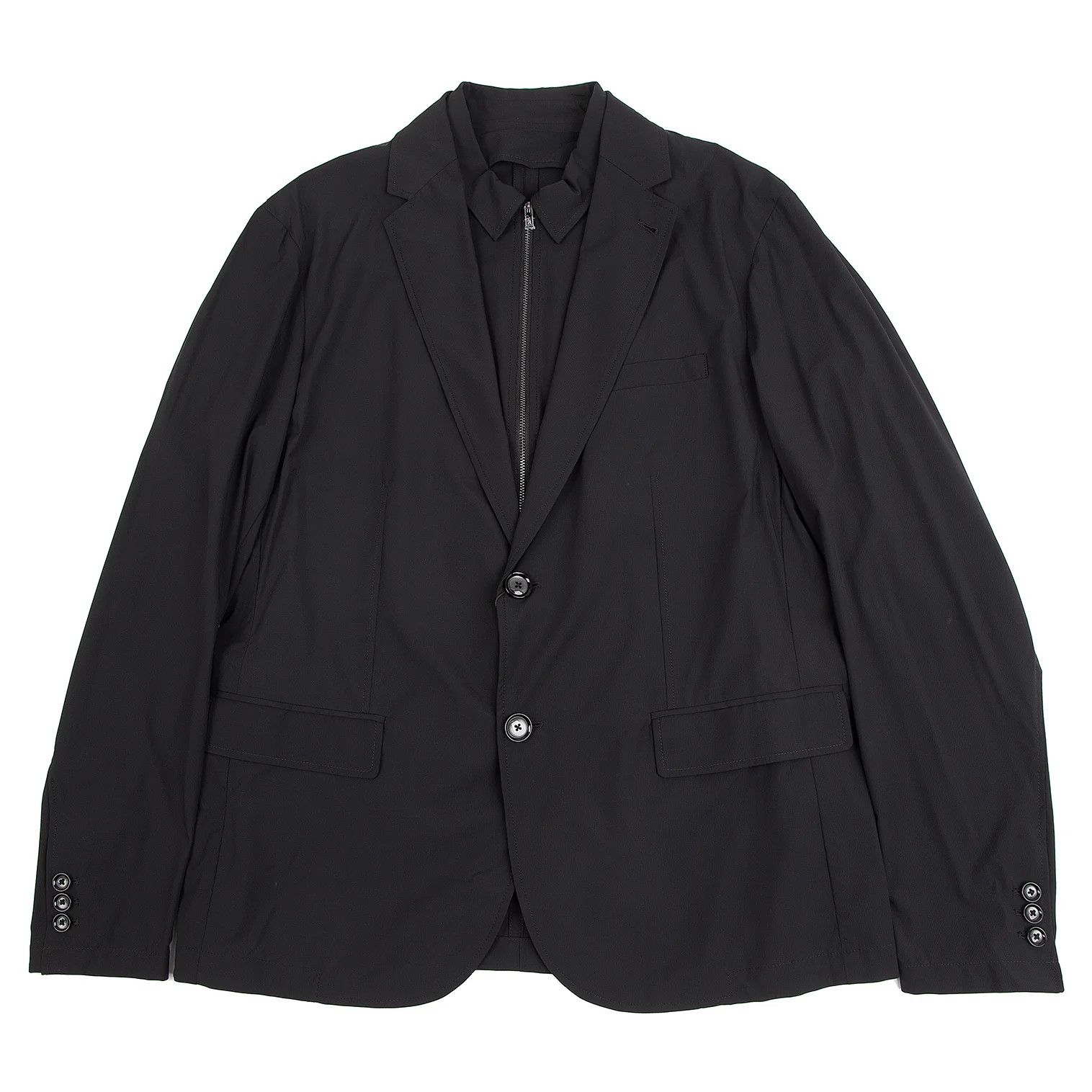 Emporio Armani Stretch Zip Jacket in Black Size 54 Size US L / EU 52-54 / 3 - 1 Thumbnail