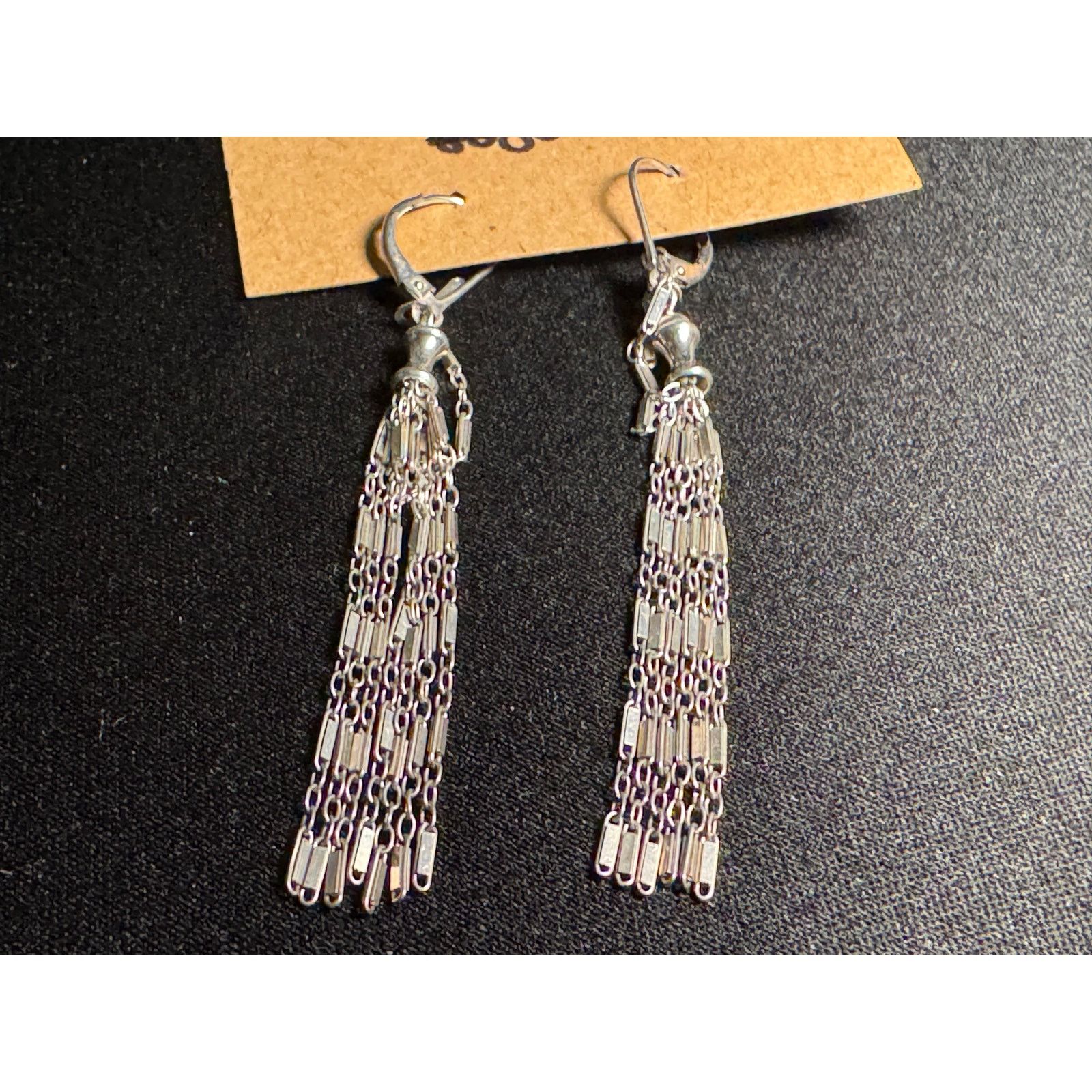 Other 925 Silver Leaveback Fringe Earrings Size ONE SIZE - 6 Thumbnail
