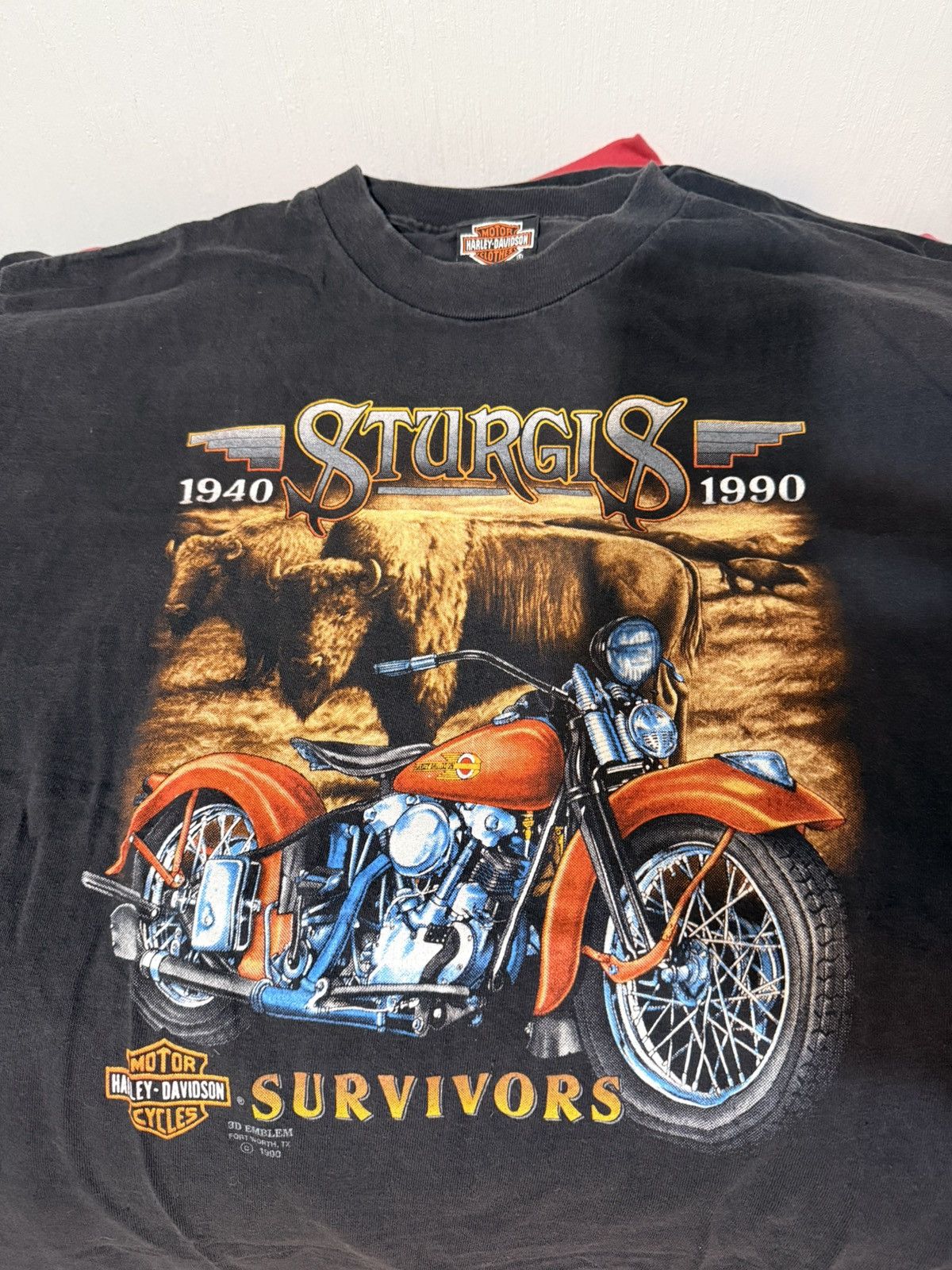 Harley Davidson Vintage Harley Davidson Sturgis Survivors 50th yr 3D Emblem Size US XL / EU 56 / 4 - 1 Thumbnail