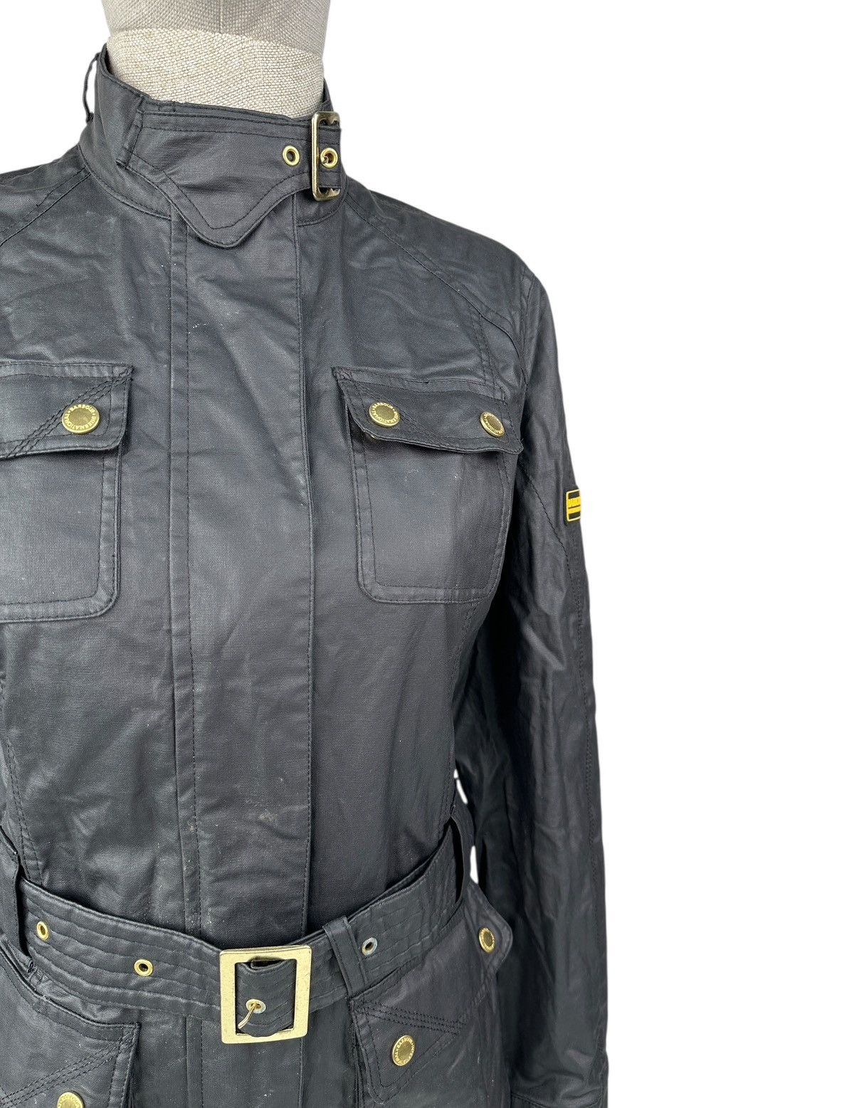 Barbour BARBOUR INTERNATIONAL Bearings Linen Cotton Biker Jacket Size S / US 4 / IT 40 - 7 Thumbnail