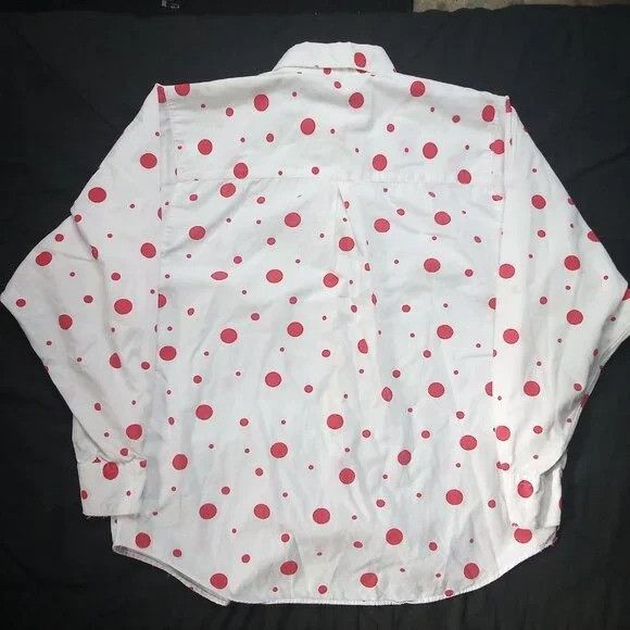 Vintage Vintage Red Polka Dots Button Shirt Size L / US 10 / IT 46 - 4 Thumbnail