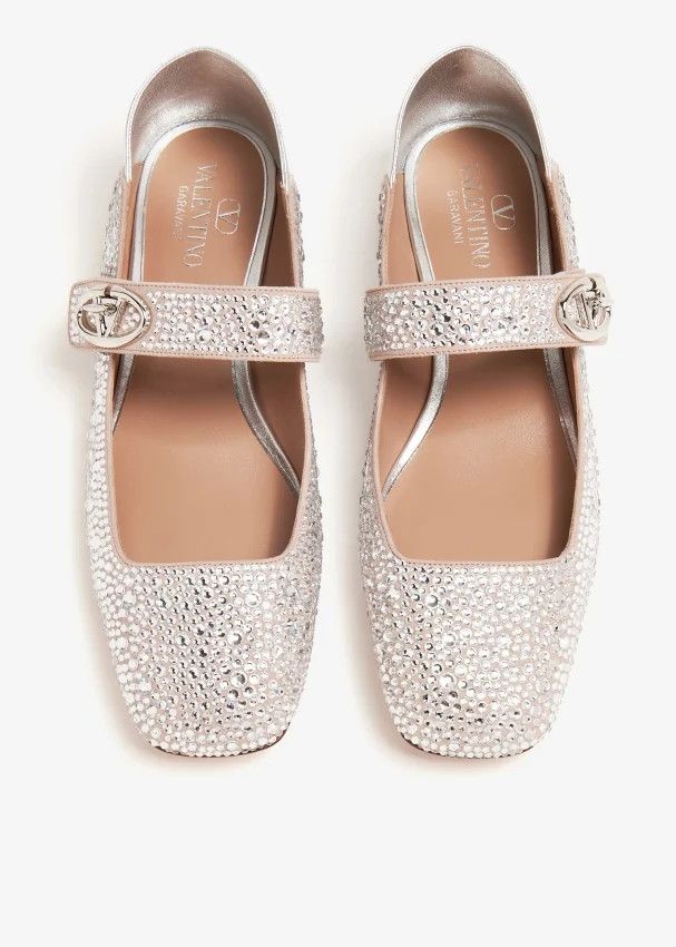 Valentino o1s22i1n0924 Vlogo Locker Mary-Jane Ballerina Flats Size US 10 / IT 40 - 4 Thumbnail