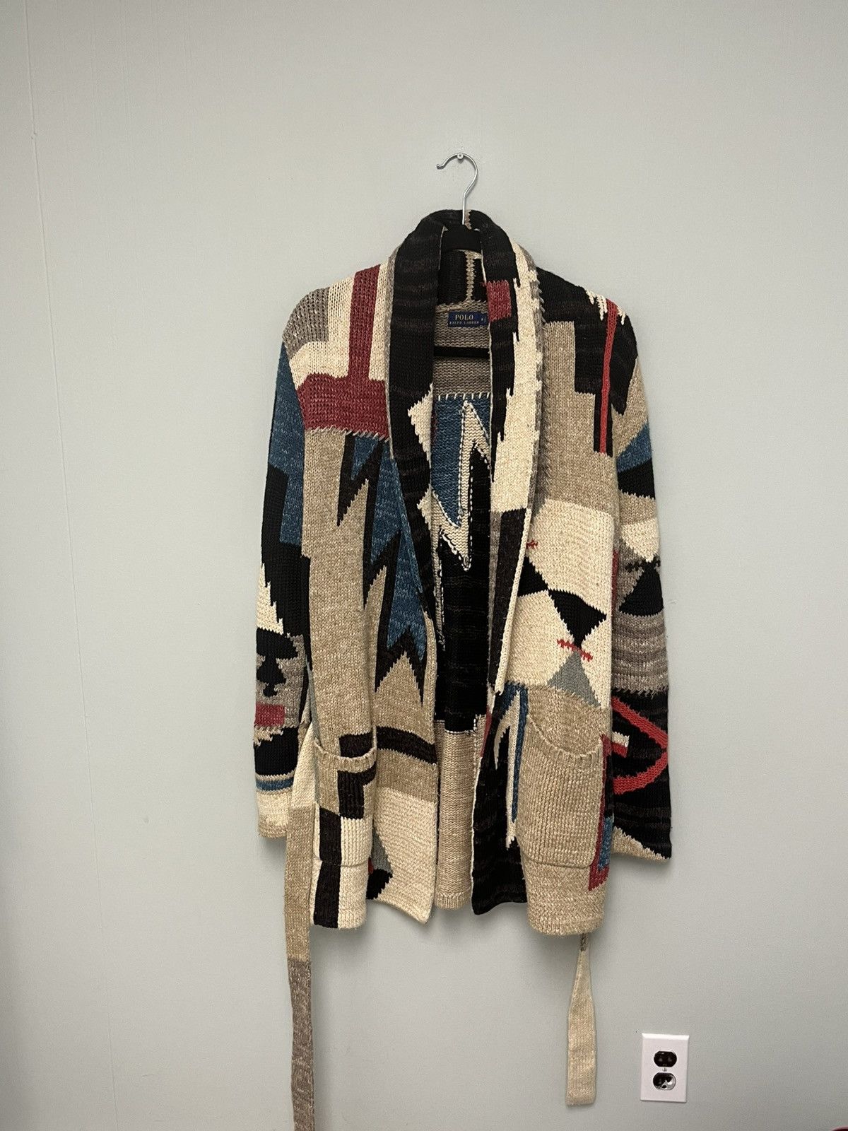 Polo Ralph Lauren Southwestern Aztec Belted Cardigan Intarsia-Knit Size Med Size M / US 6-8 / IT 42-44 - 1 Thumbnail