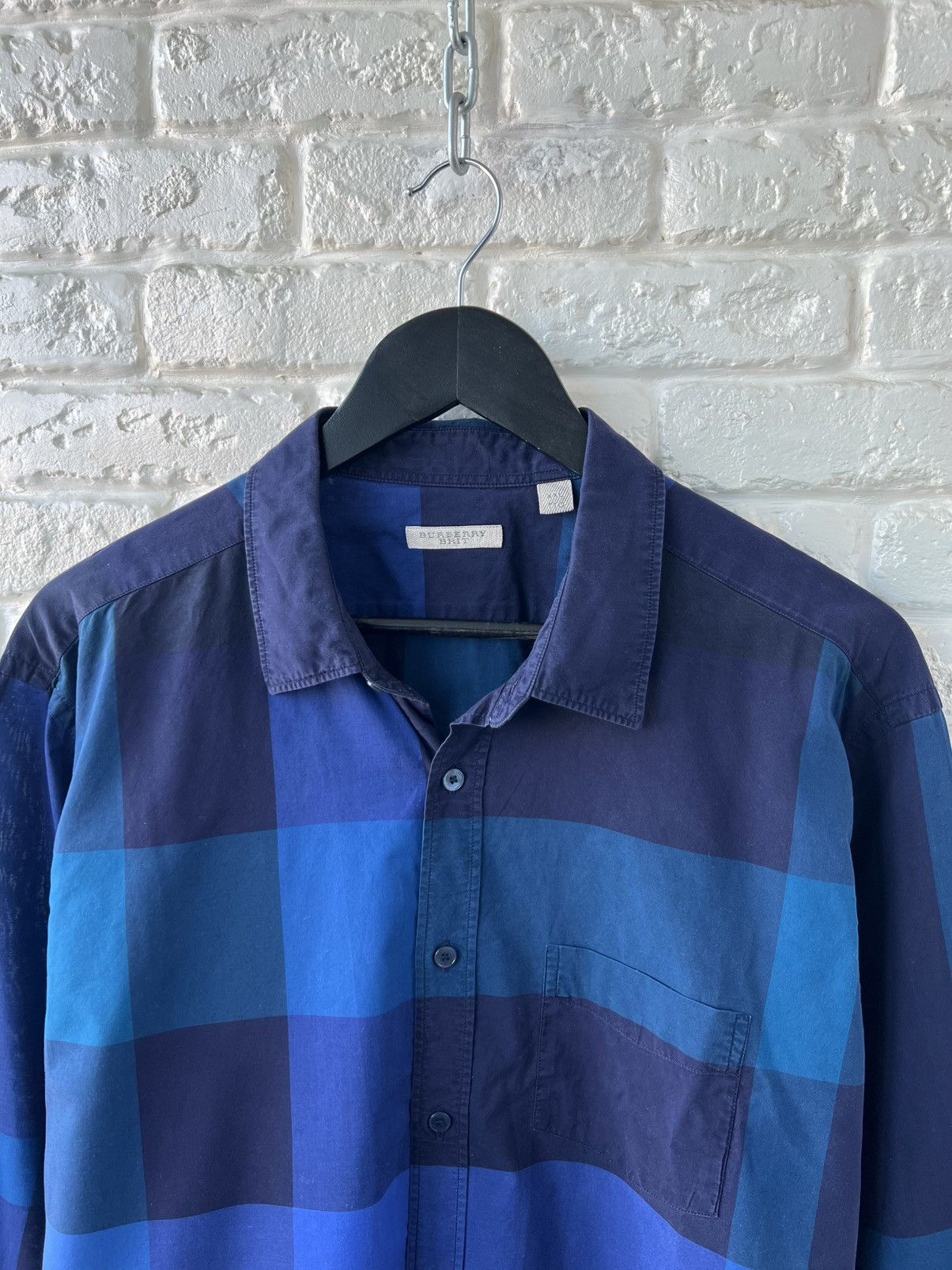 Burberry Burberry Brit Nova Check Blue Button Up Shirt Size US XXL / EU 58 / 5 - 2 Thumbnail