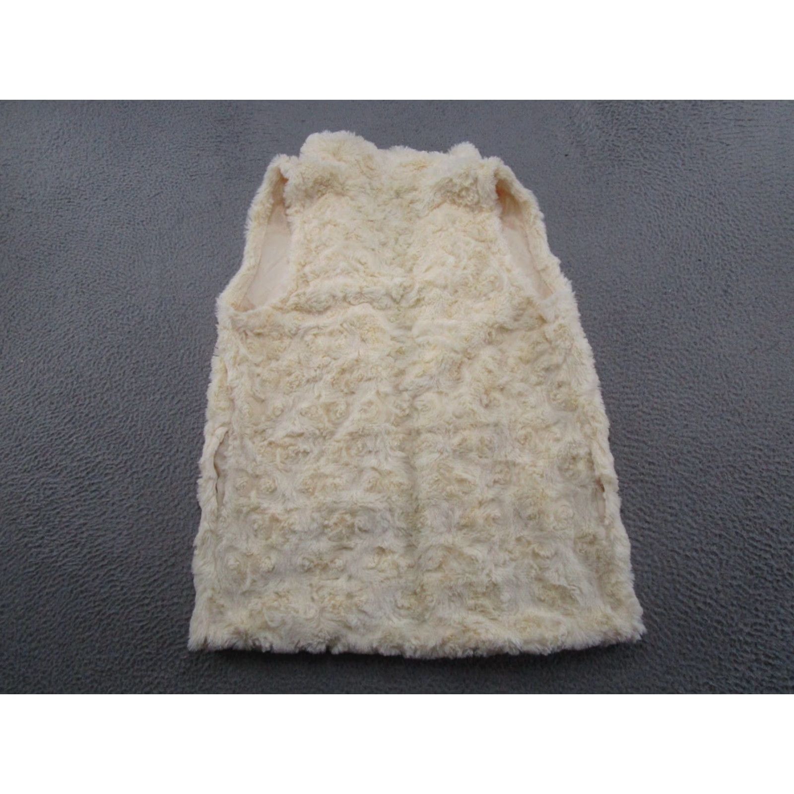 Vintage French Laundry Vest Women’s L Ivory Cream Faux Fur Pockets Open Front Size L / US 10 / IT 46 - 7 Thumbnail